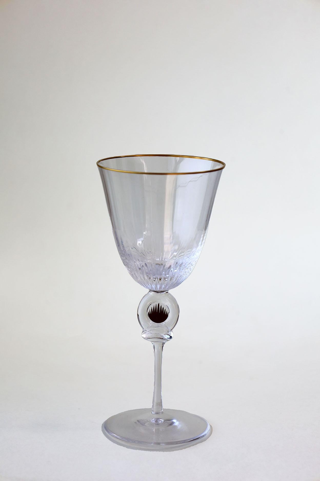 Set de 6 copas de vino de cristal DAUM Movimiento estético en venta