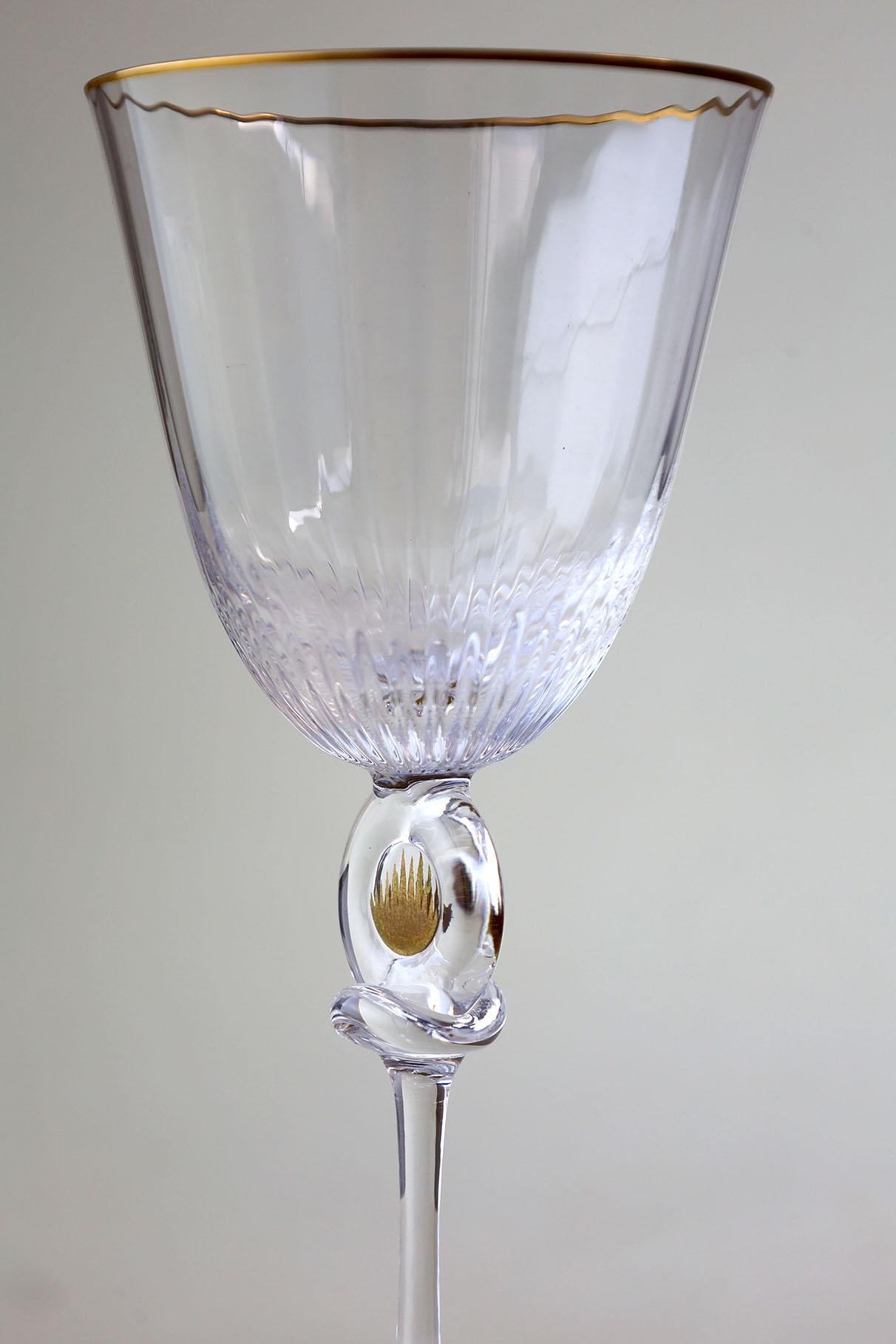 Set de 6 copas de vino de cristal DAUM Francés en venta