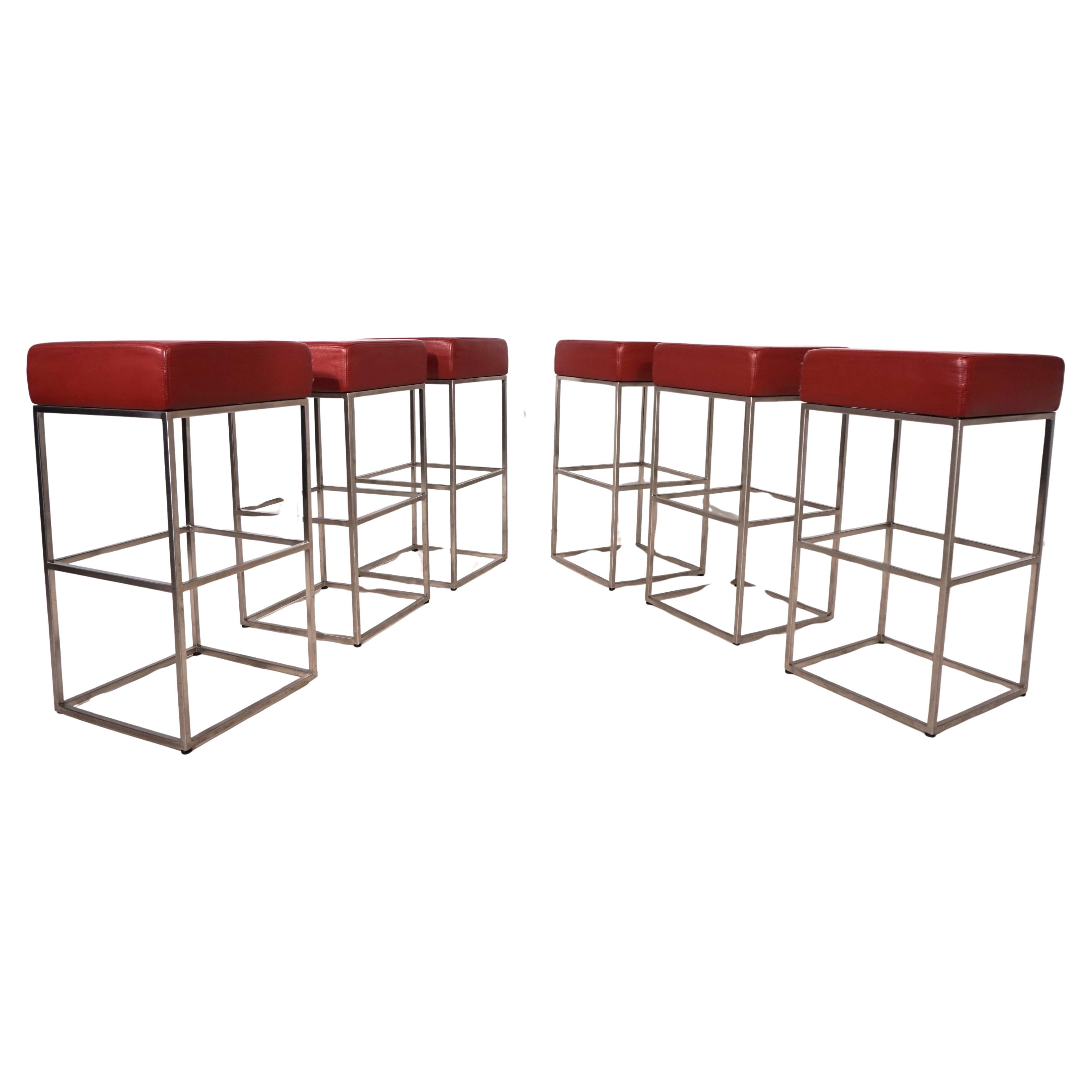 Post-Modern Set of 6 De Sede DS 218/55 bar stools by Paolo Piva, 2000 For Sale