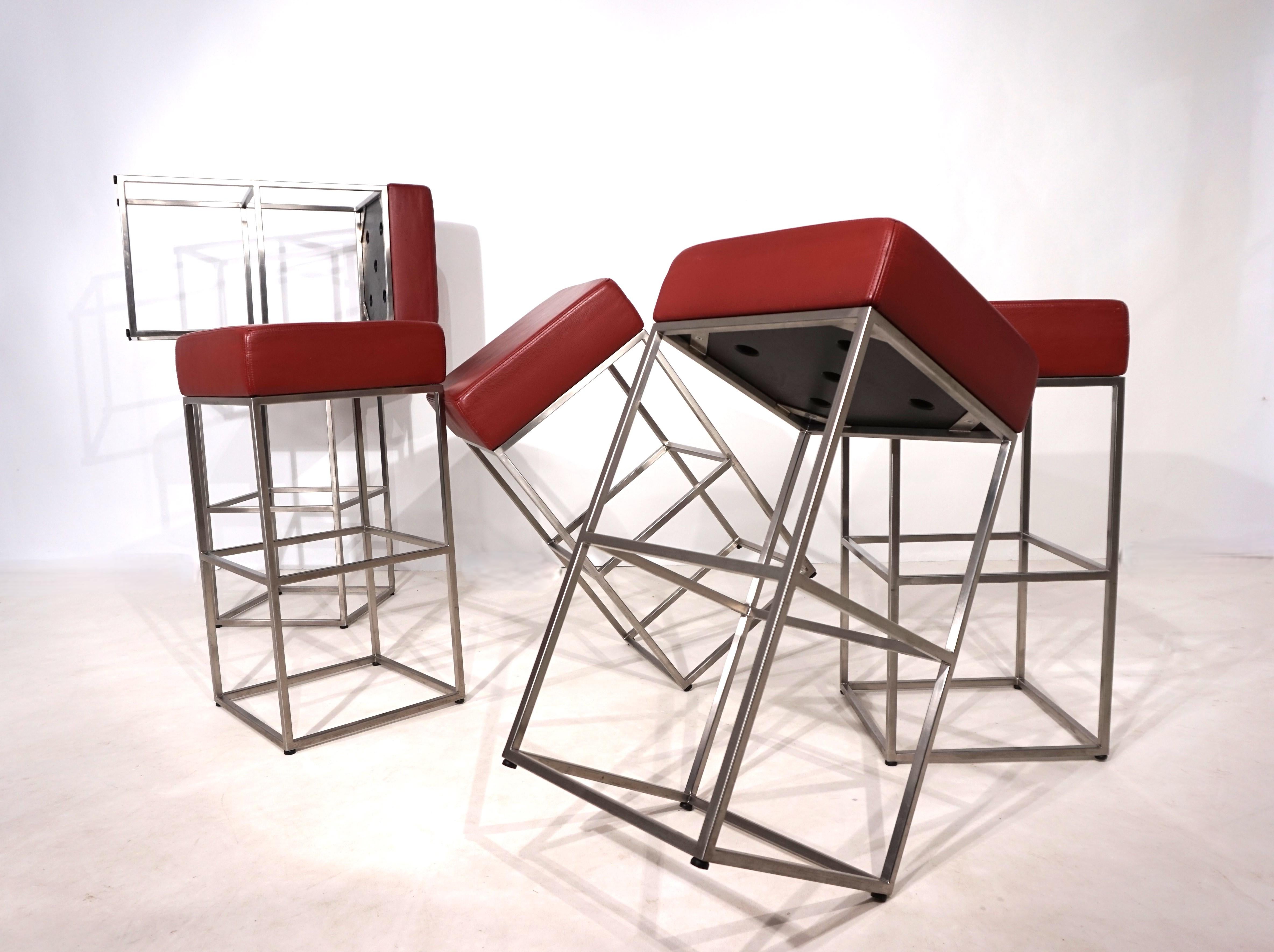 Set of 6 De Sede DS 218/55 bar stools by Paolo Piva, 2000 In Good Condition For Sale In Ludwigslust, DE