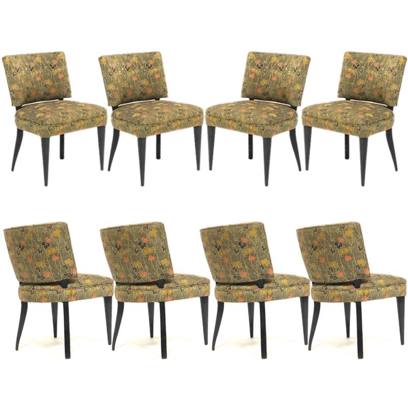 Silk Set of 6 Deco Gilbert Rohde for Herman Miller Paldao Group Dining Chairs, 1940s