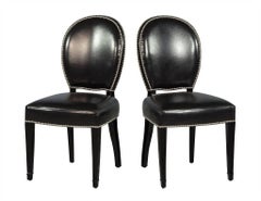 Set of 6 Deco Inspired Modern Leather Dining Chairs