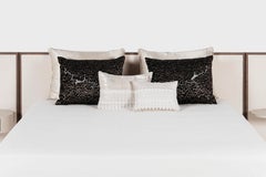 Set of 6 Decorative Pillows Cream Black and White Lace Swarovski Lusitanus