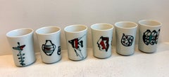Set of 6 Decorative Sake / Tea Cups by Otagiri Mercantile Co., Japan