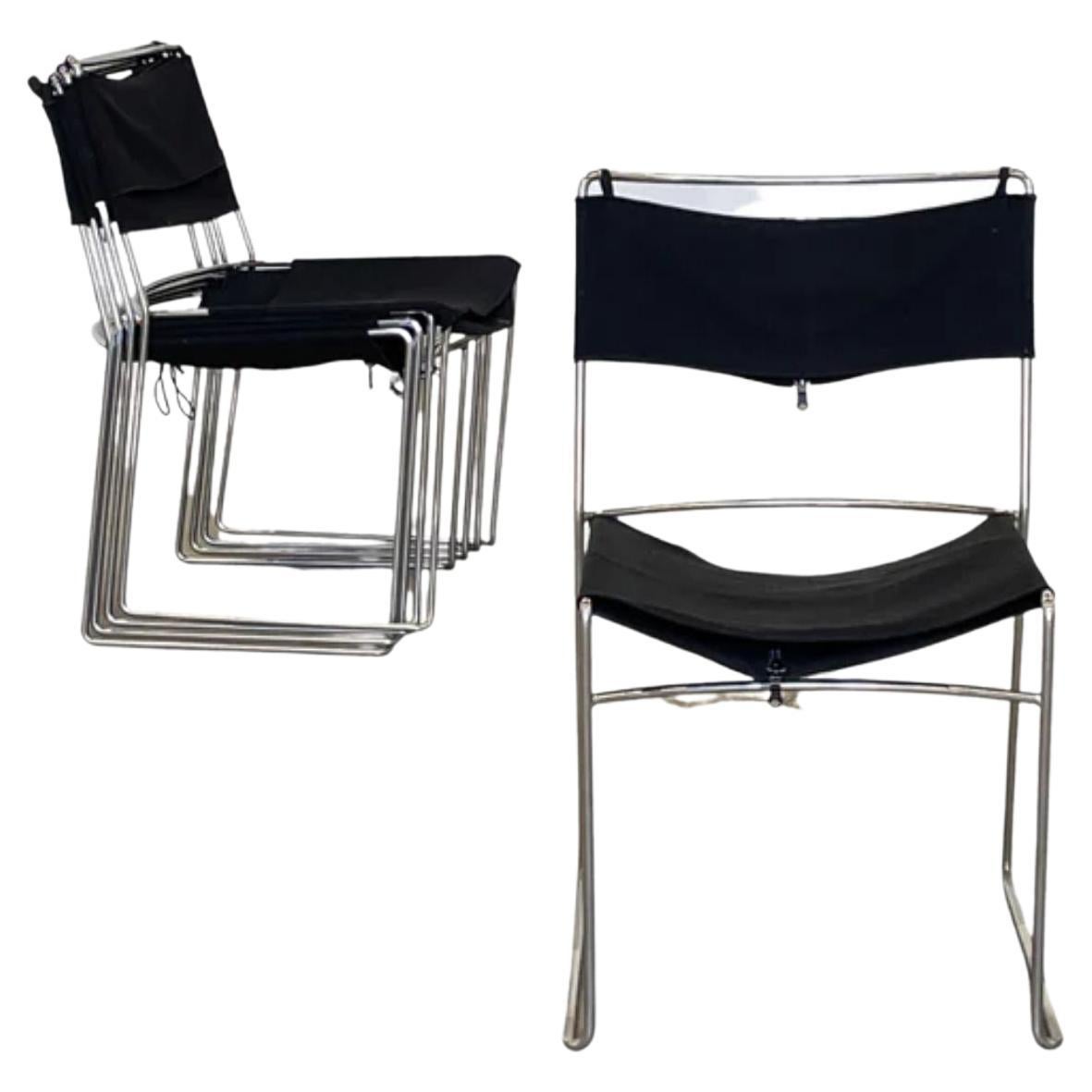 Set of 6 'Delfina' Stacking Dining Chairs by Enzo Mari for Driade, Italy, 1974