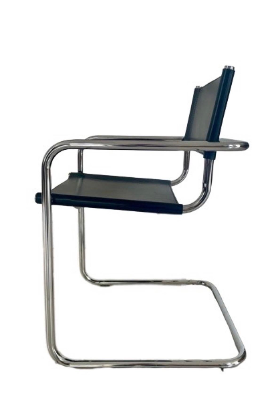Set of 6 designer cantilever chairs Breuer & Grassi Bauhaus style 70s black  1