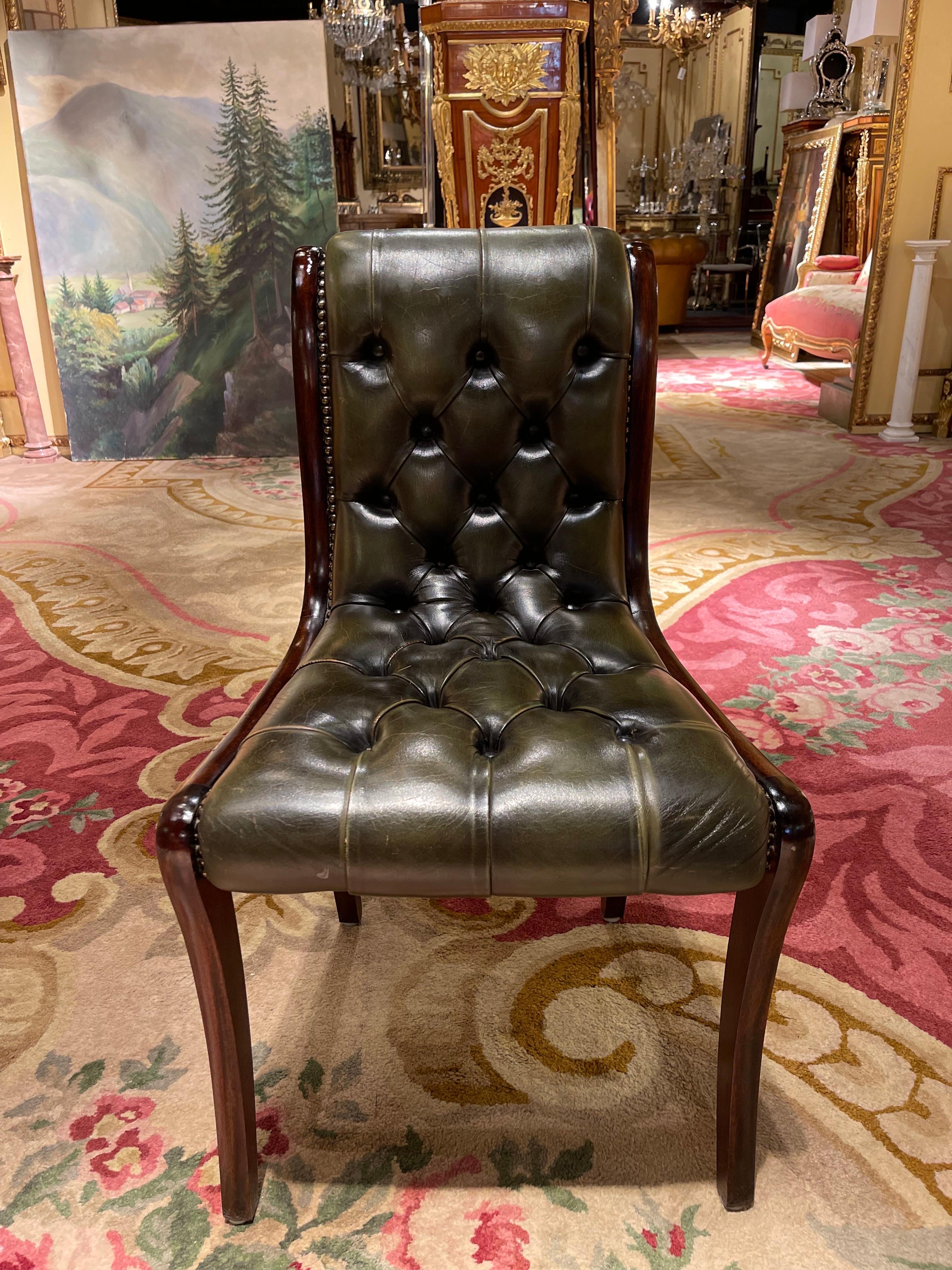 Set of 6 Designer Leather Chairs Chesterfield, England In Good Condition In Berlin, DE