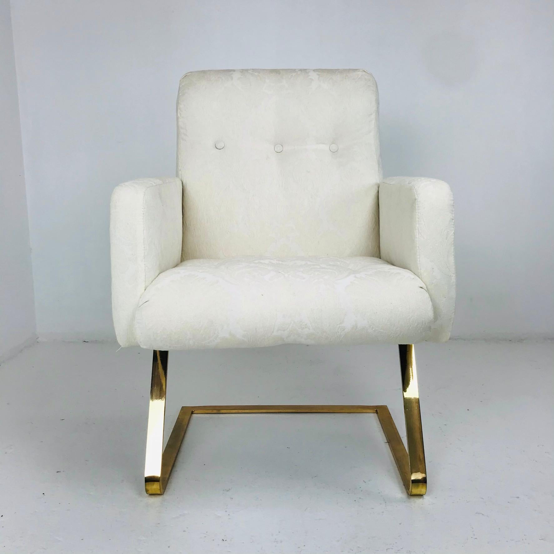 Set of 6 DIA Brass Cantilever Chairs In Good Condition In Dallas, TX