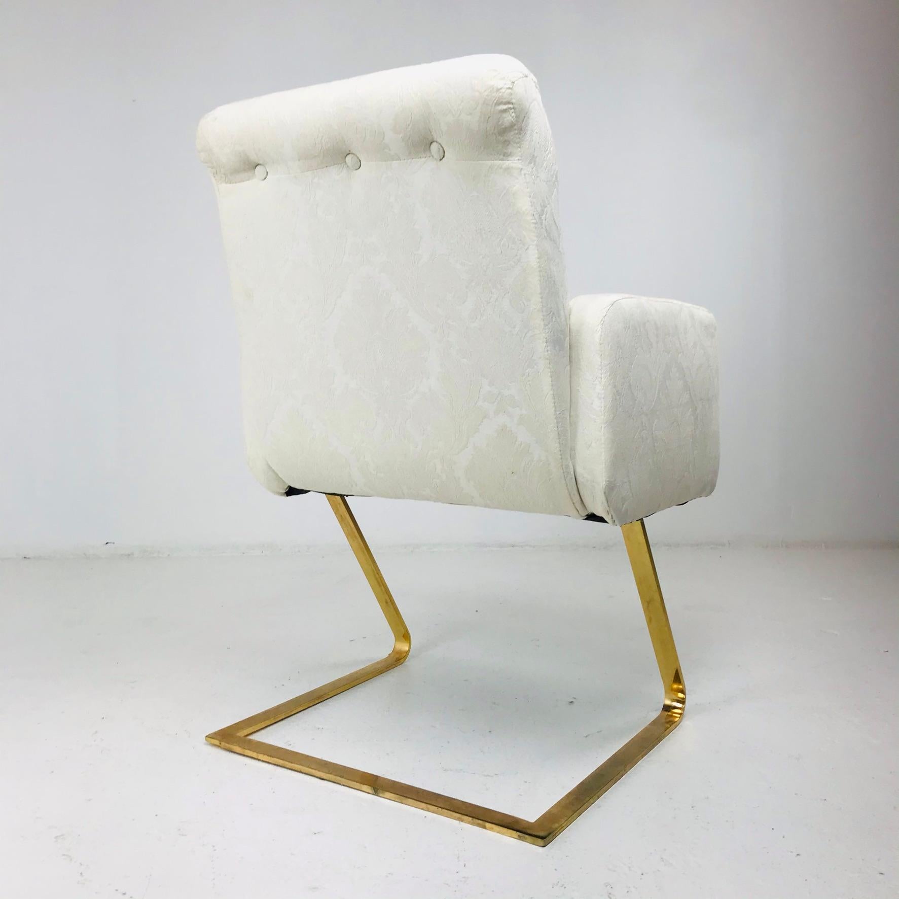 Set of 6 DIA Brass Cantilever Chairs 3