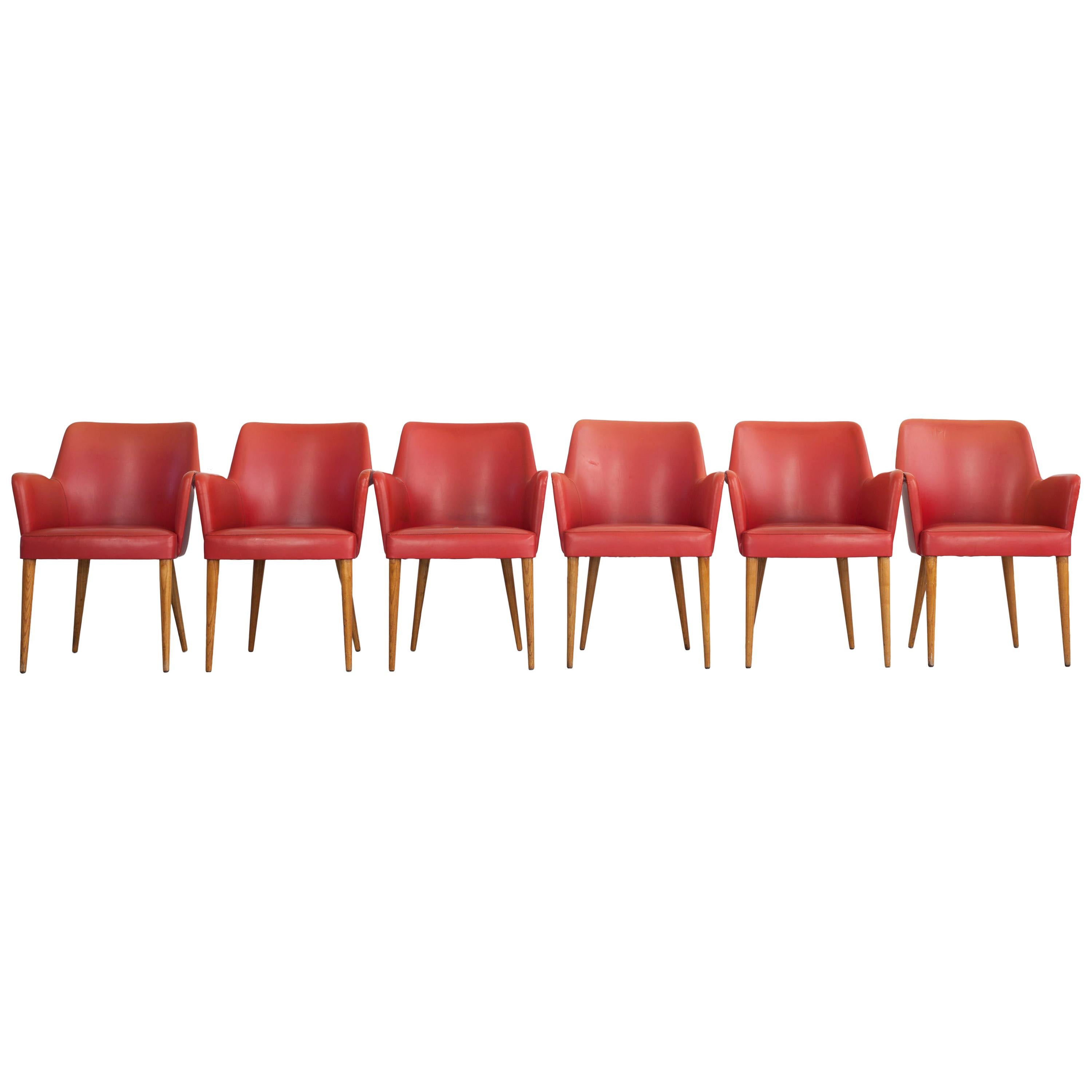 Set of 6 Dining Armchairs, Design by Amadeo Cassina, Italy, 1950s