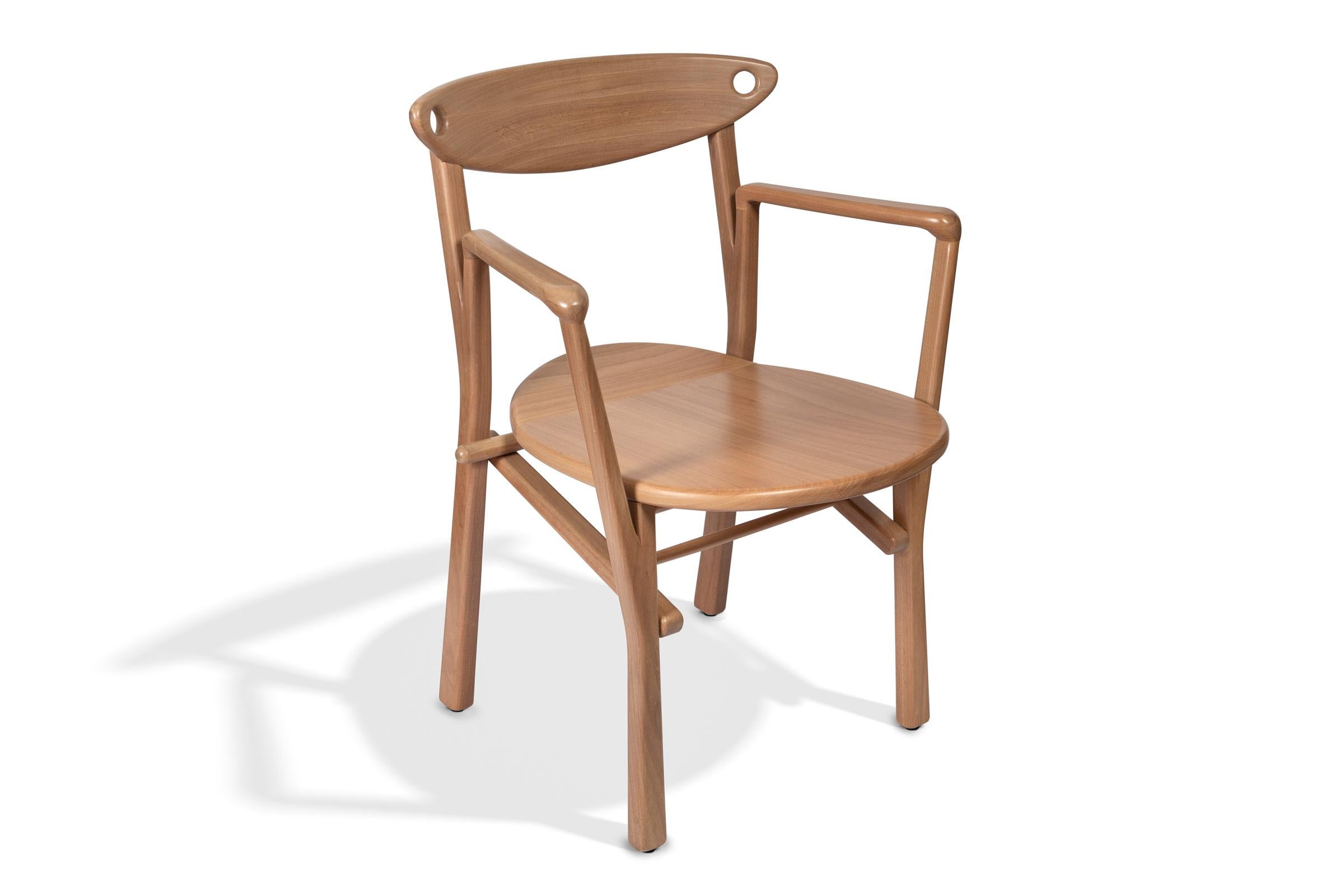 Set of 6 Dining Chairs Laje in Natural Wood  In New Condition For Sale In São Paulo, BR