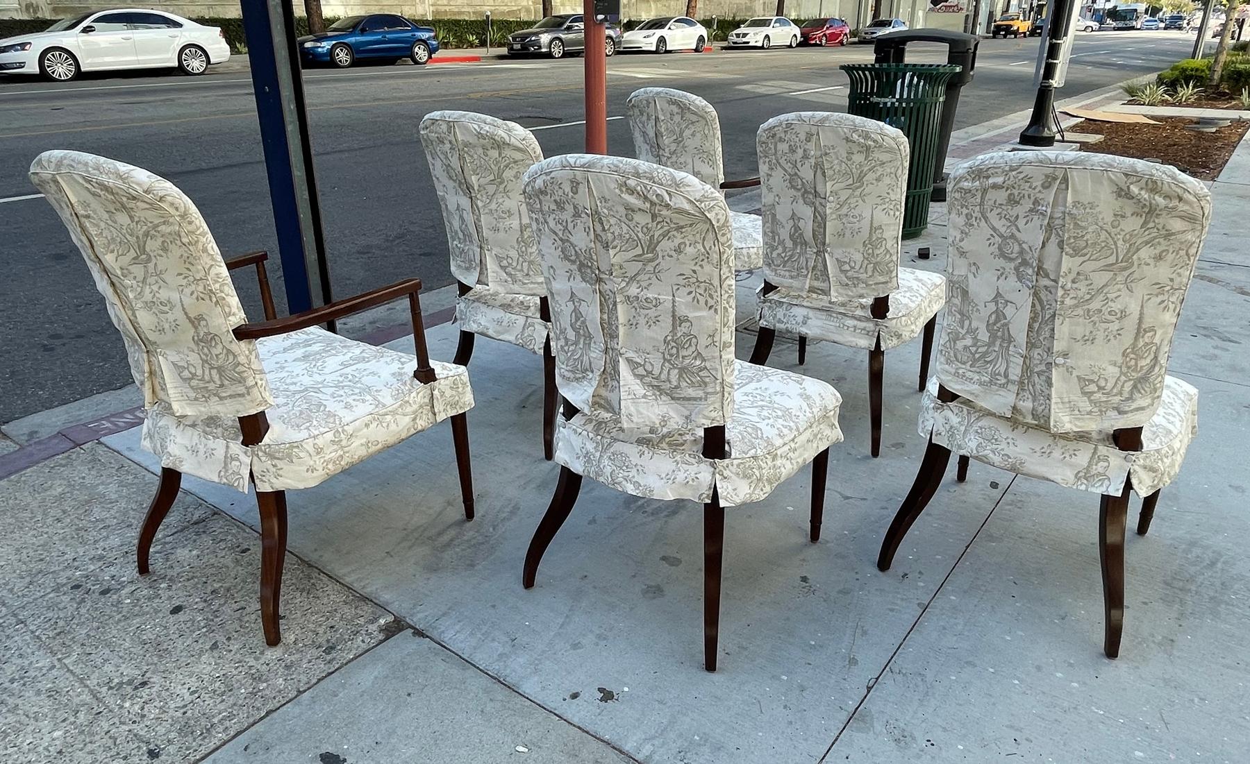 Set of 6 Dining Chairs, 2 Arm & 4 Side Chairs For Sale 1