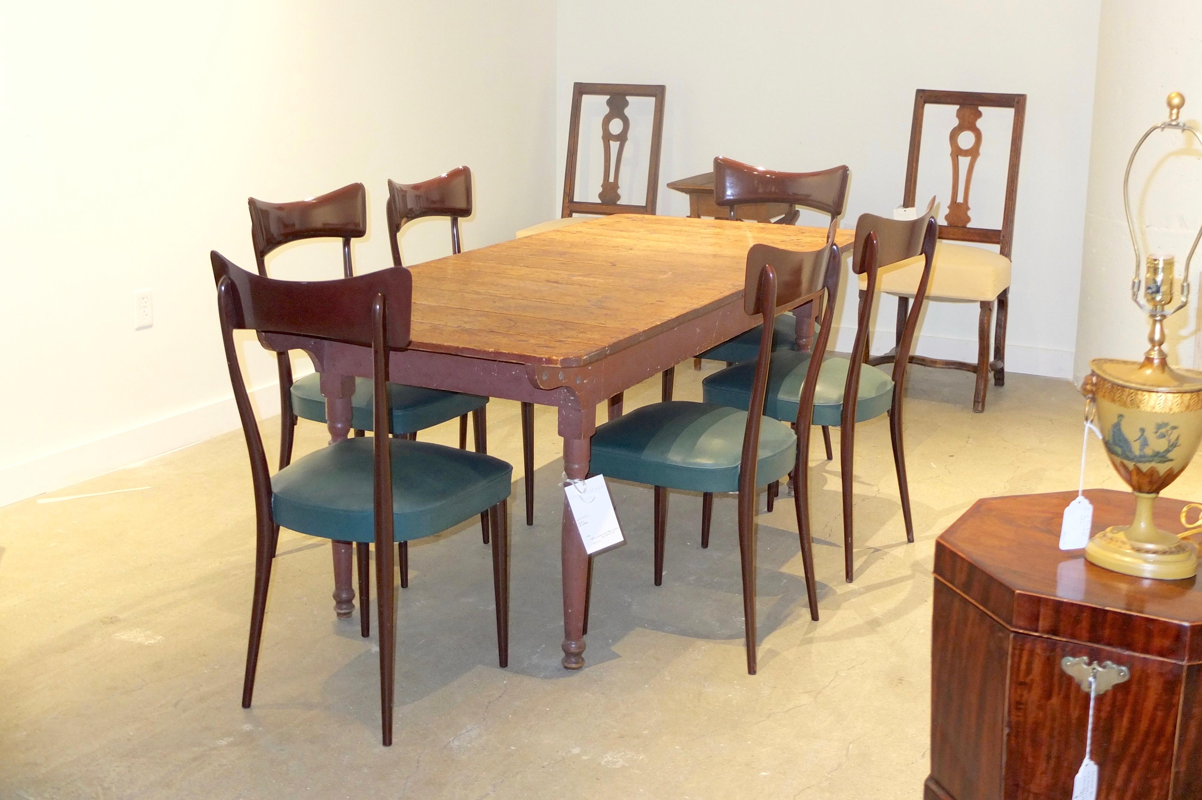 Set of Six Dining Chairs after Ico Parisi For Sale 4