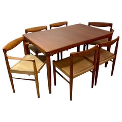 Vintage Set of 6 Dining Chairs and Dining Table in Teak by H.W. Klein and Bramin, 1960s