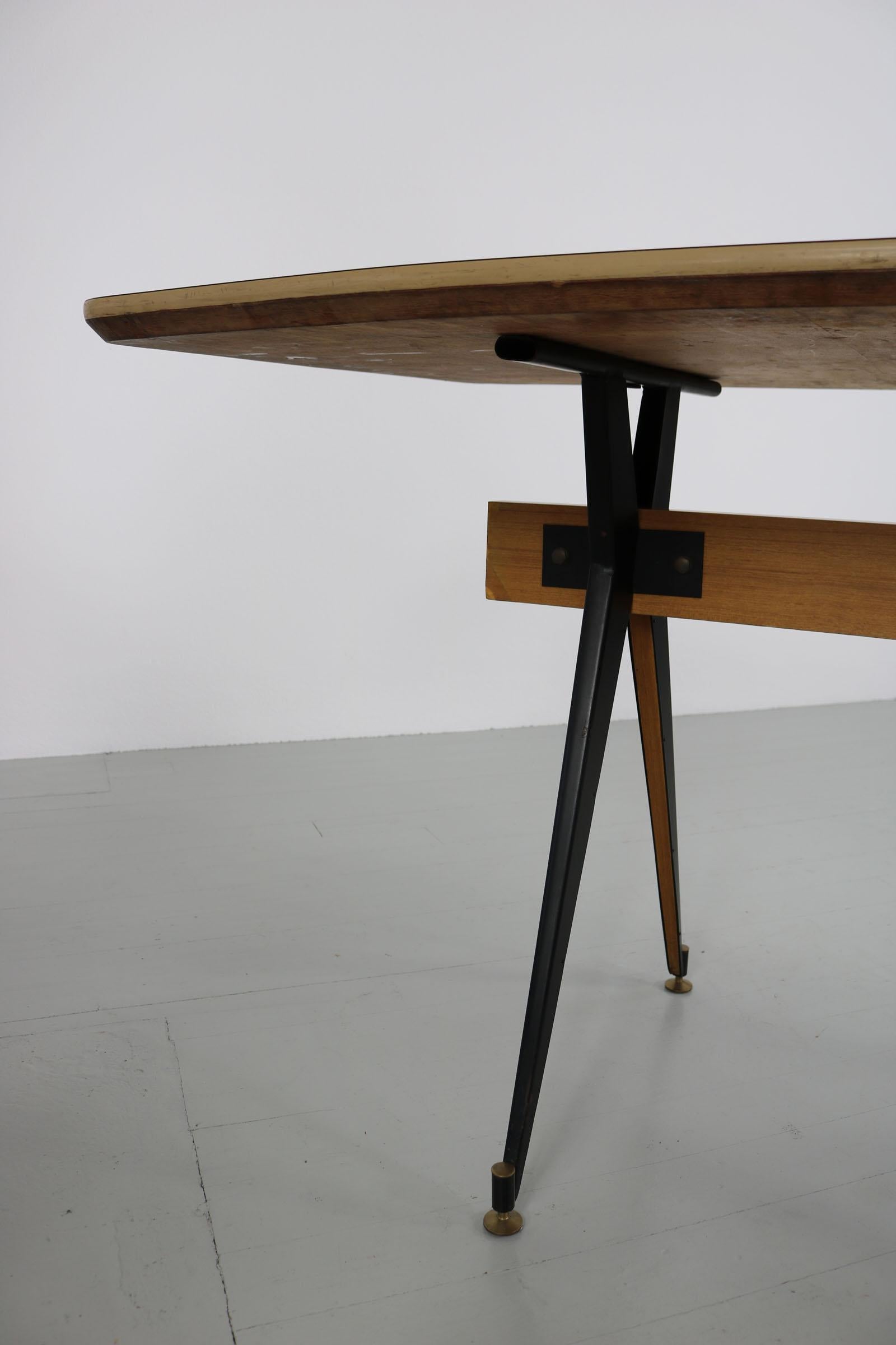 Set of 6 Dining Chairs and Table by Carlo Ratti, 1950s For Sale 7