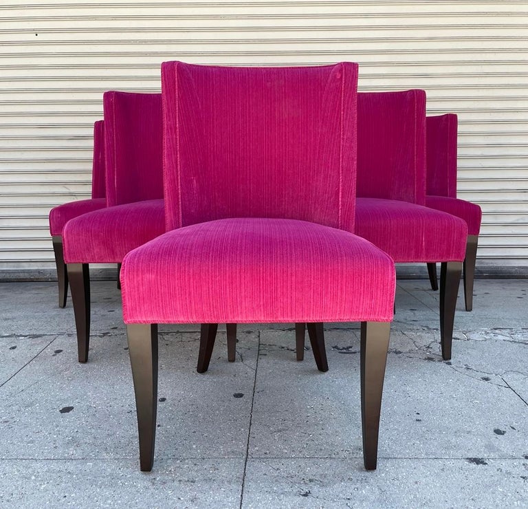 Set of 6 Dining Chairs by Ambella Home, New For Sale at 1stDibs ambella furniture, fuschia