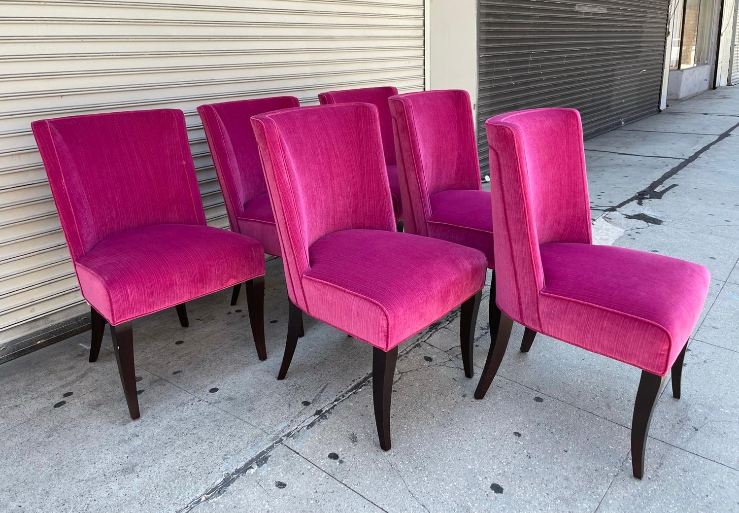 bright pink dining chairs