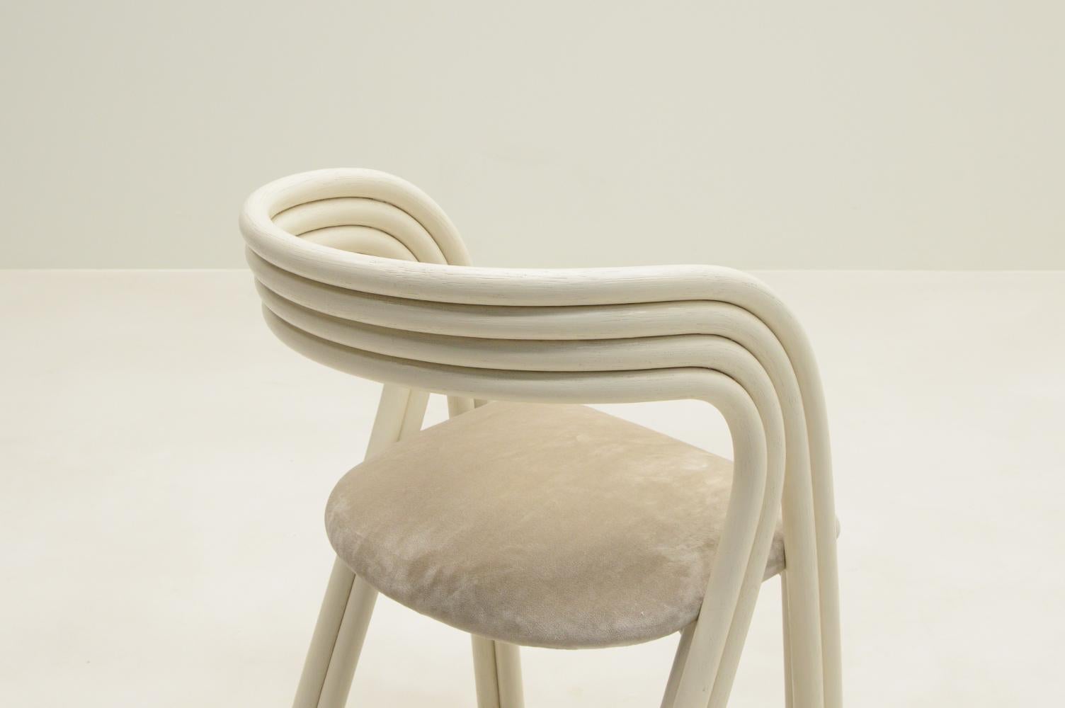 Set of 6 dining chairs by Axel Enthoven for Rohé, 1970s The Netherlands. In Good Condition In Landgraaf, NL