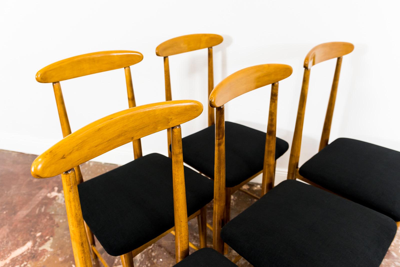 Set Of 6 Dining Chairs By Bernard Malendowicz 1960's For Sale 4