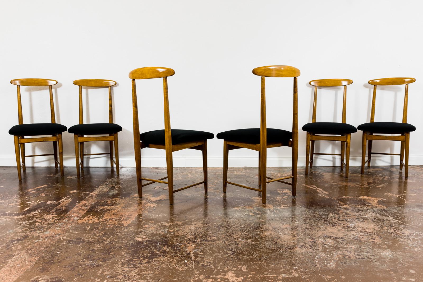 20th Century Set Of 6 Dining Chairs By Bernard Malendowicz 1960's For Sale