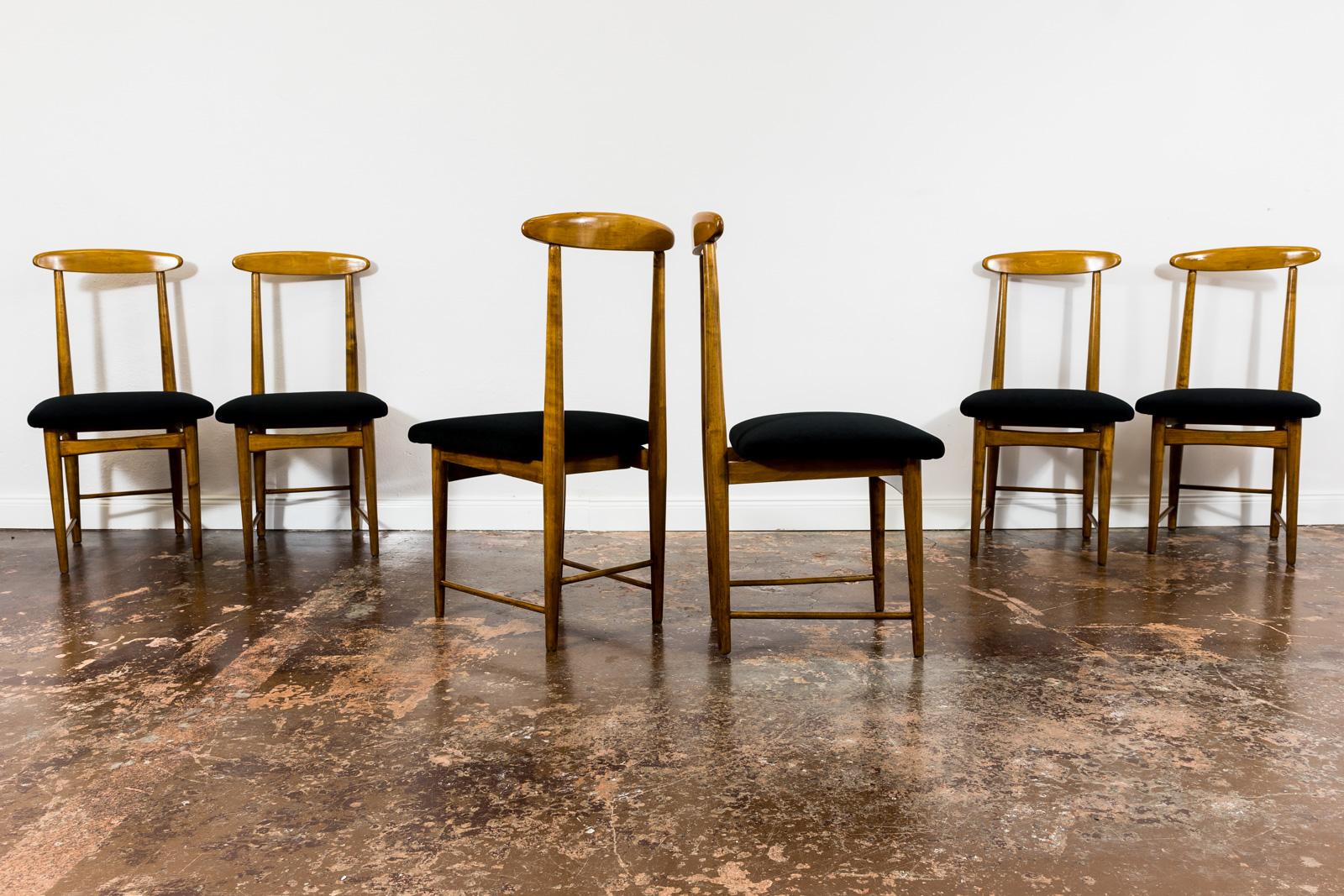 Set Of 6 Dining Chairs By Bernard Malendowicz 1960's For Sale 1