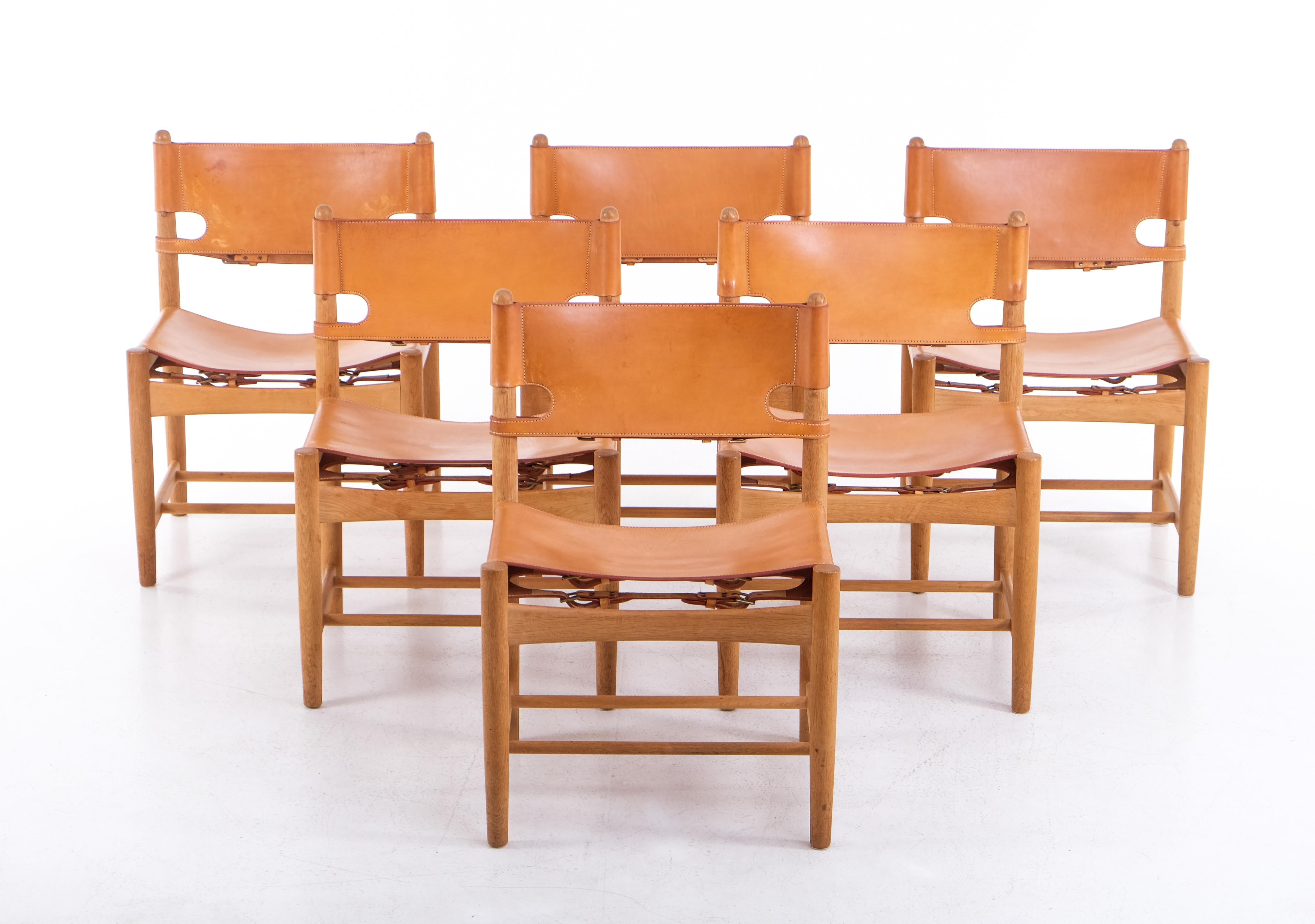 Danois Ensemble de 6 chaises de salle à manger par Børge Mogensen, 1960s en vente