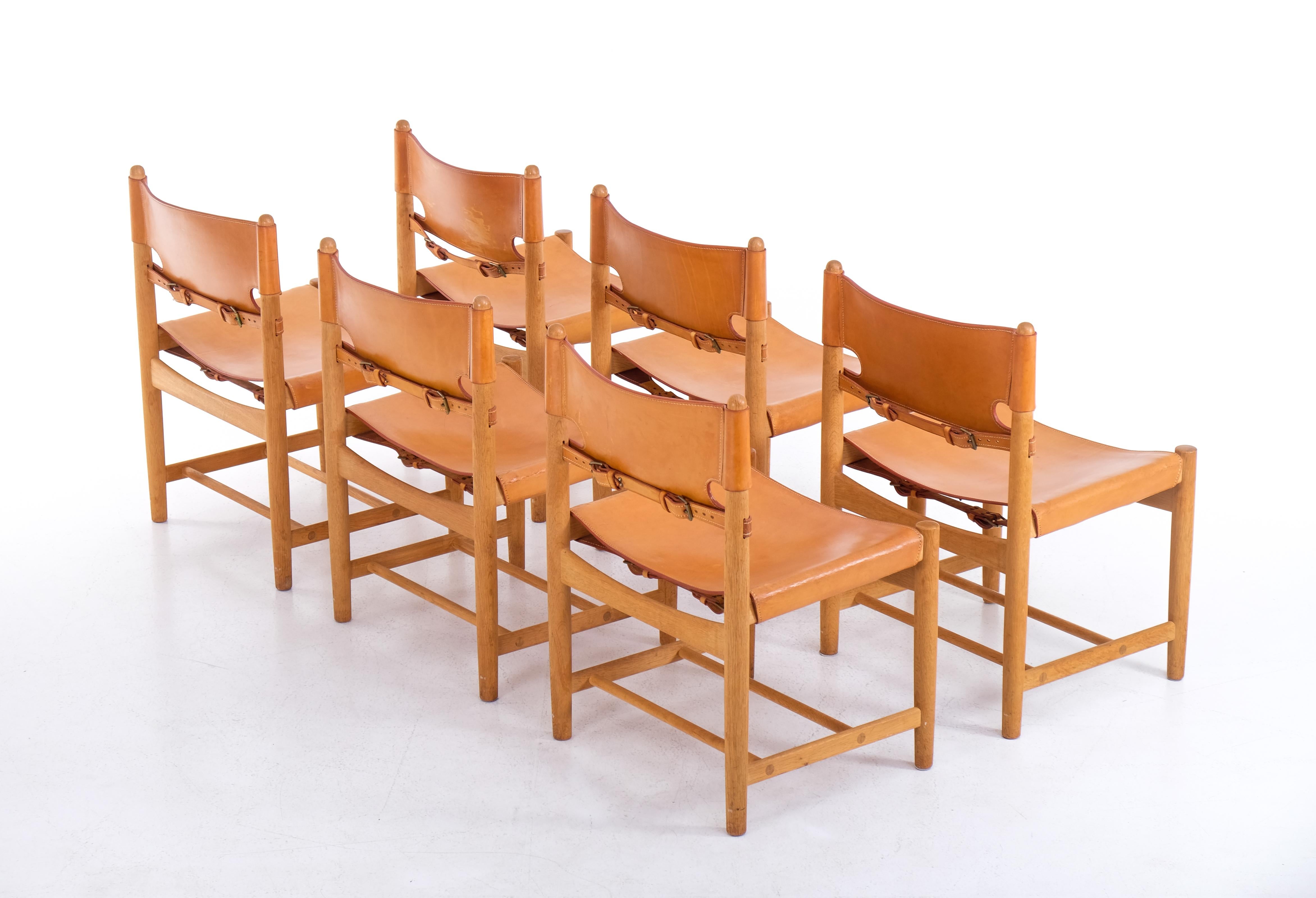 Set of 6 dining chairs by Børge Mogensen, 1960s In Good Condition For Sale In Stockholm, SE