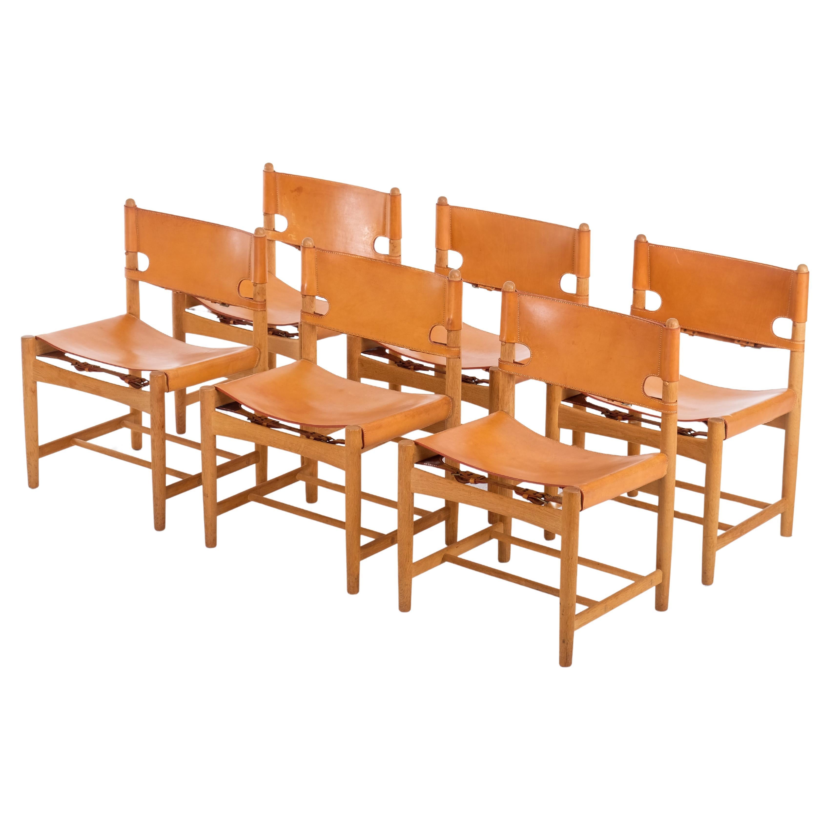 Set of 6 dining chairs by Børge Mogensen, 1960s For Sale