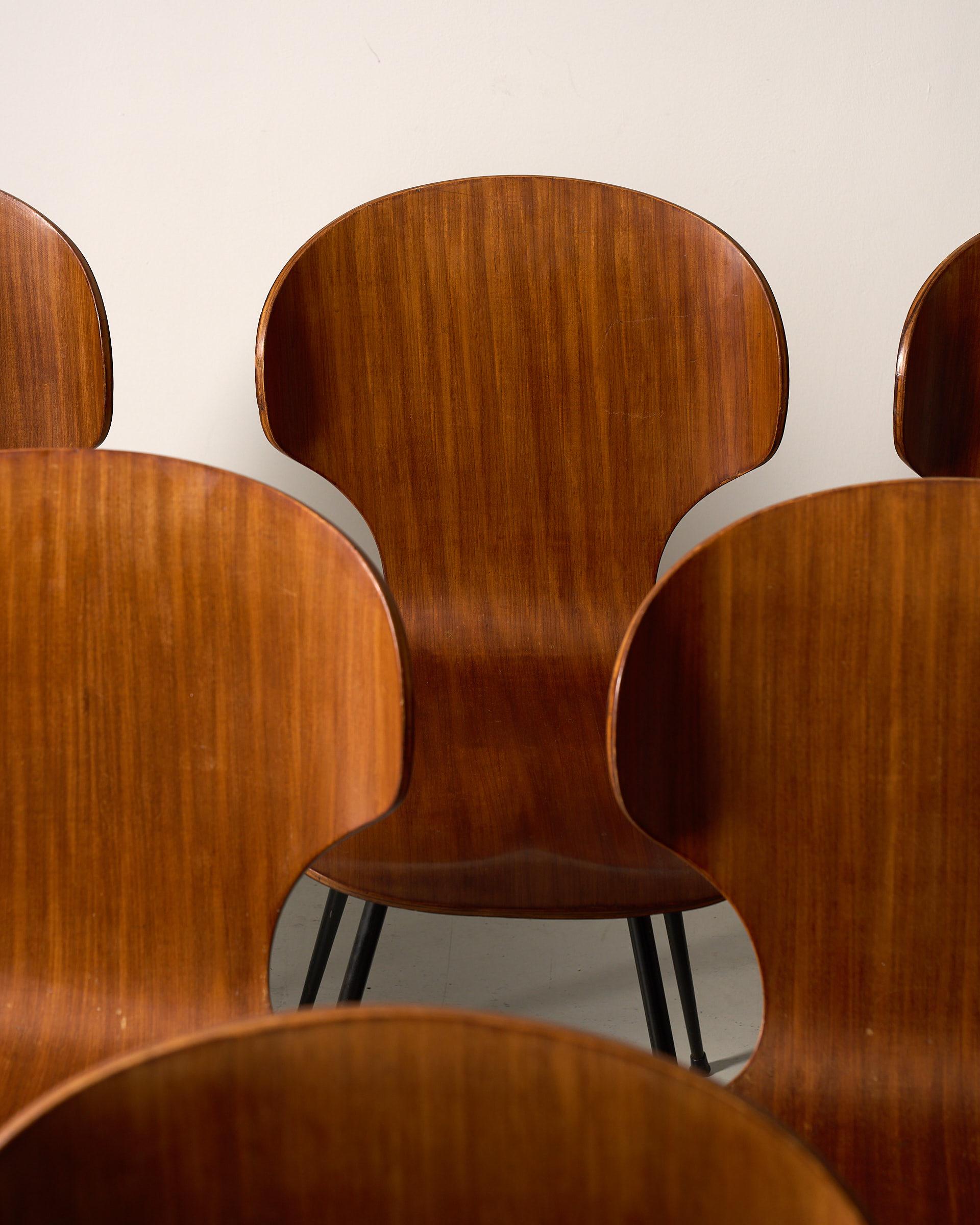 Set of 6 dining chairs by Carlo Ratti en vente 3