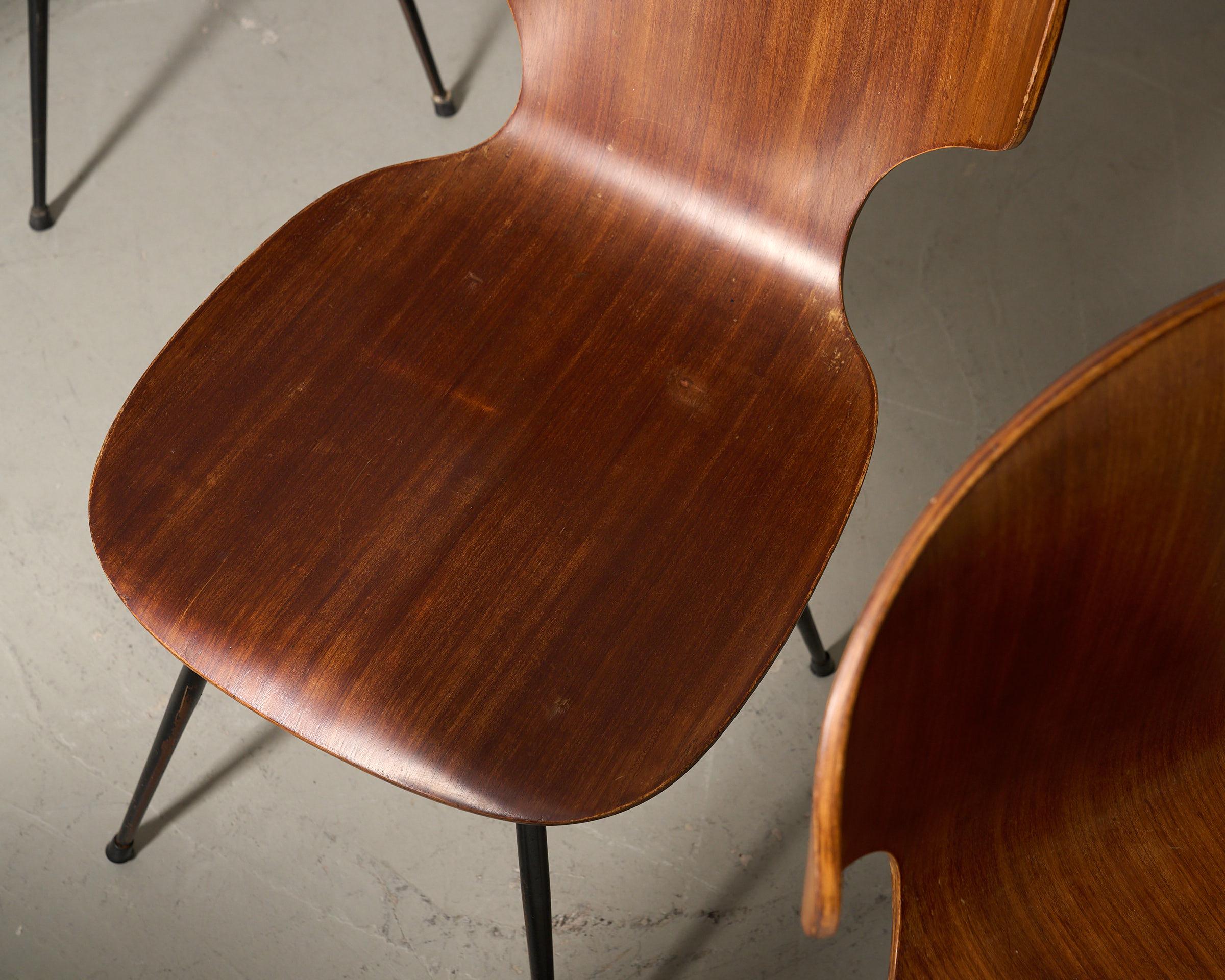 Set of 6 dining chairs by Carlo Ratti en vente 2
