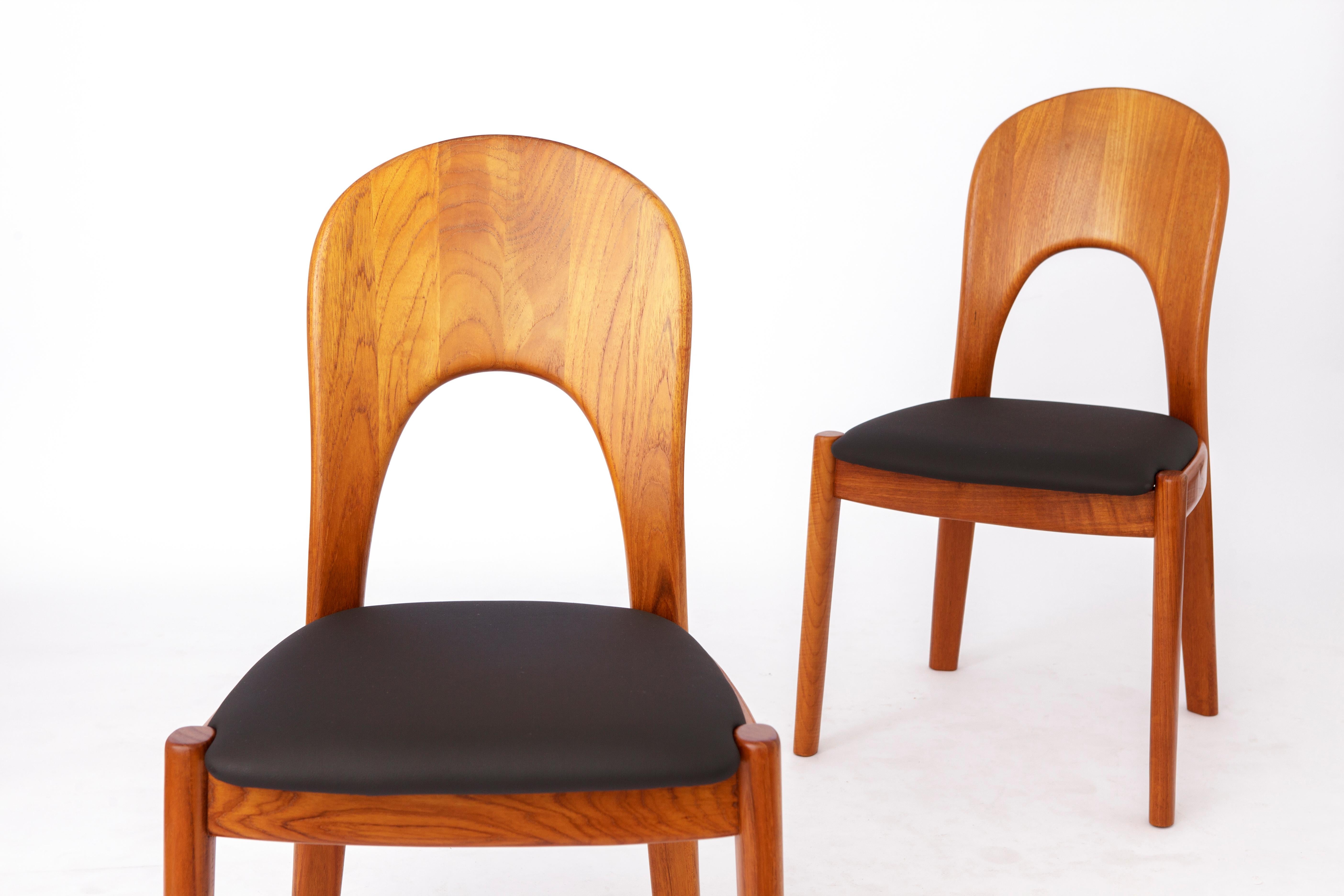 Satz von 6 Esszimmerstühlen des dänischen Designers Niels Koefoed (1970er Jahre) - Teakholzgestelle im Angebot 3