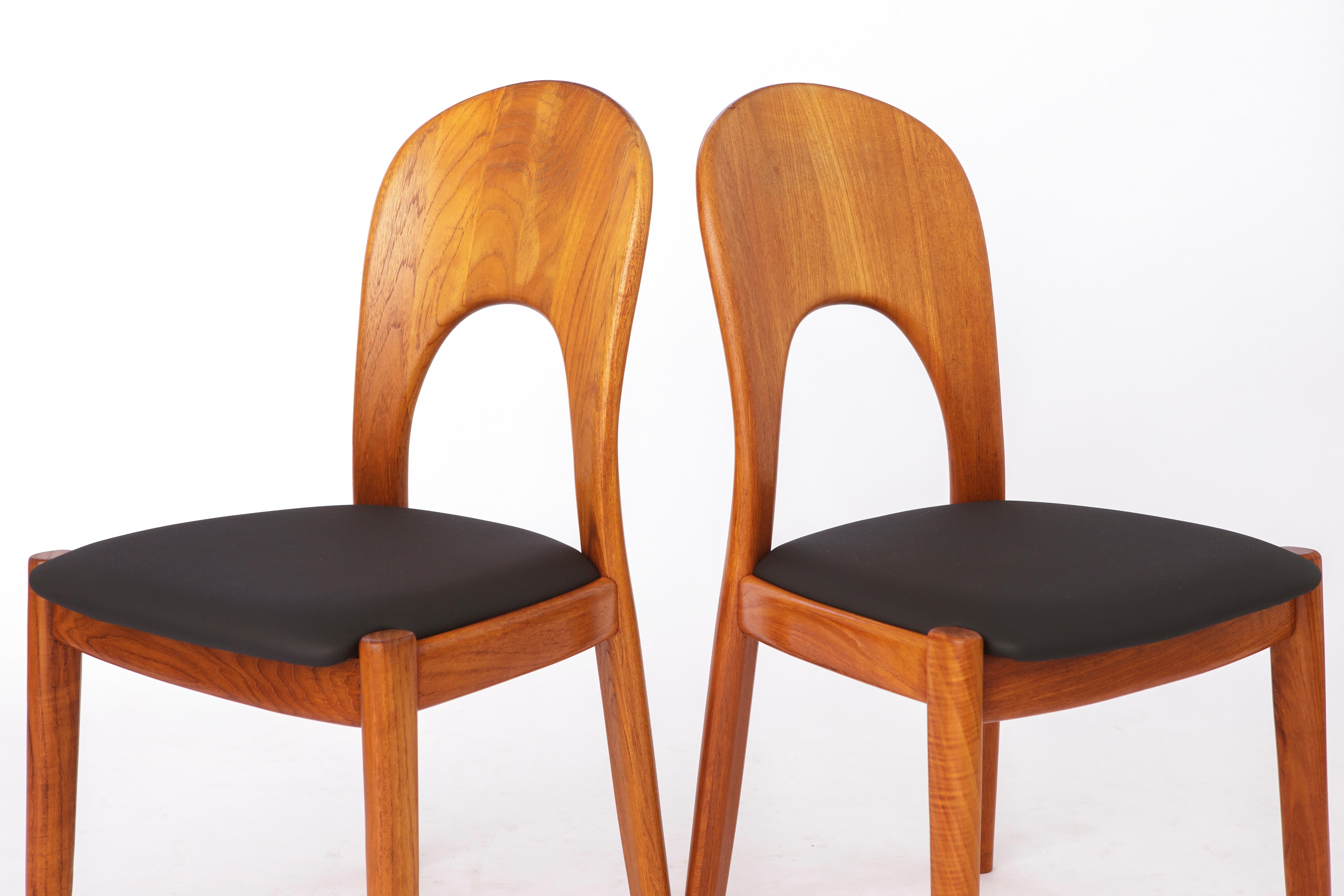 Satz von 6 Esszimmerstühlen des dänischen Designers Niels Koefoed (1970er Jahre) - Teakholzgestelle im Angebot 2