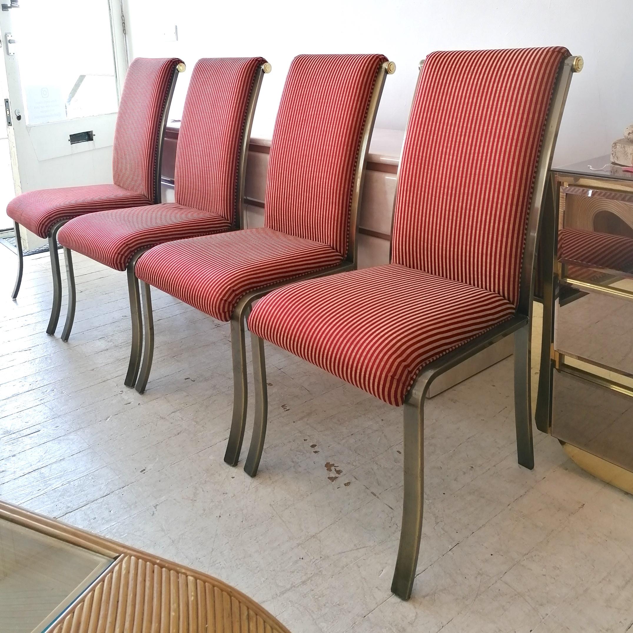 Regency Set of 6 Dining Chairs by Design Institute of America, 1980s, Attr Milo Baughman For Sale