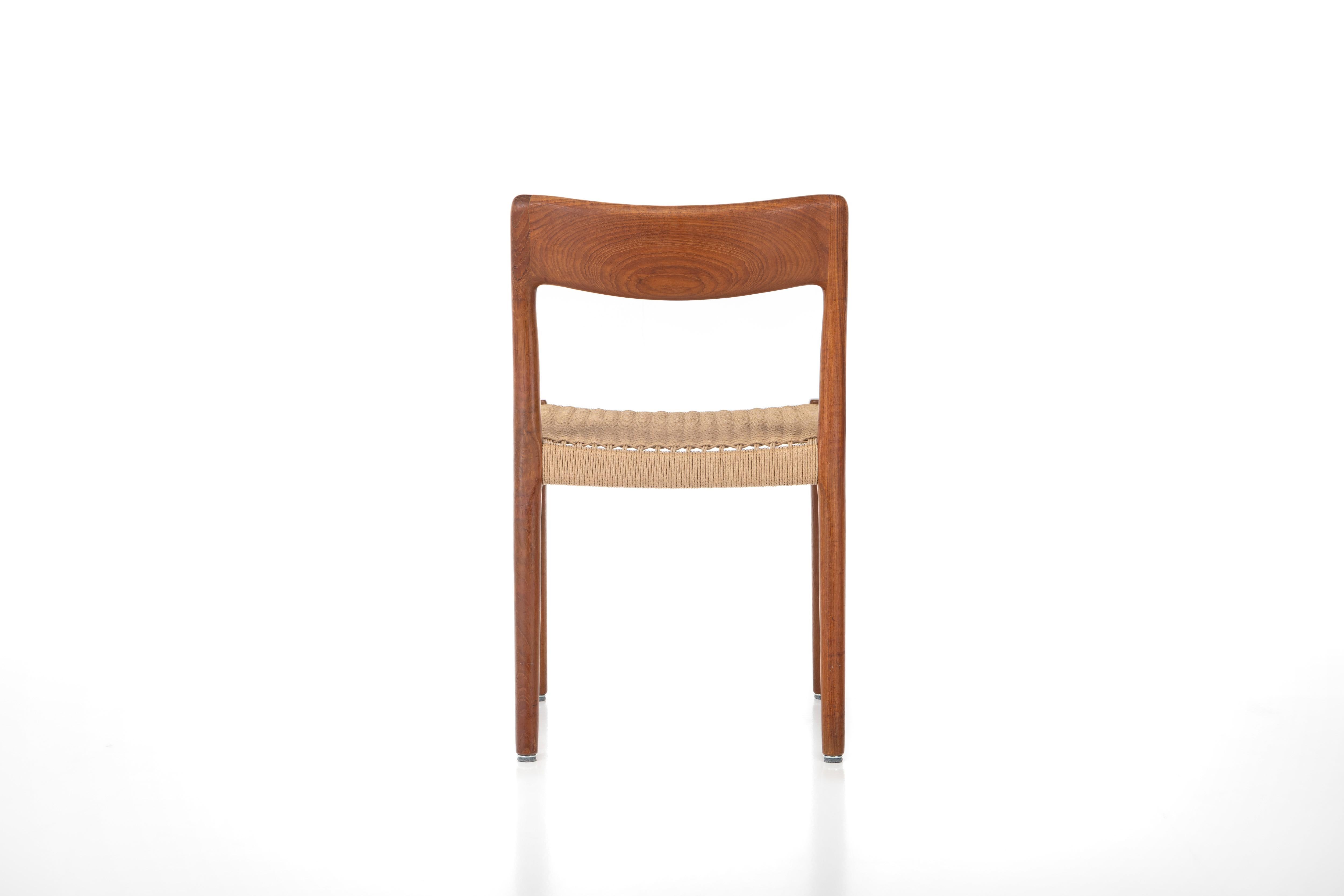 Set of 6 Dining chairs by EMC Møbler, Teak and Paper Cord 2