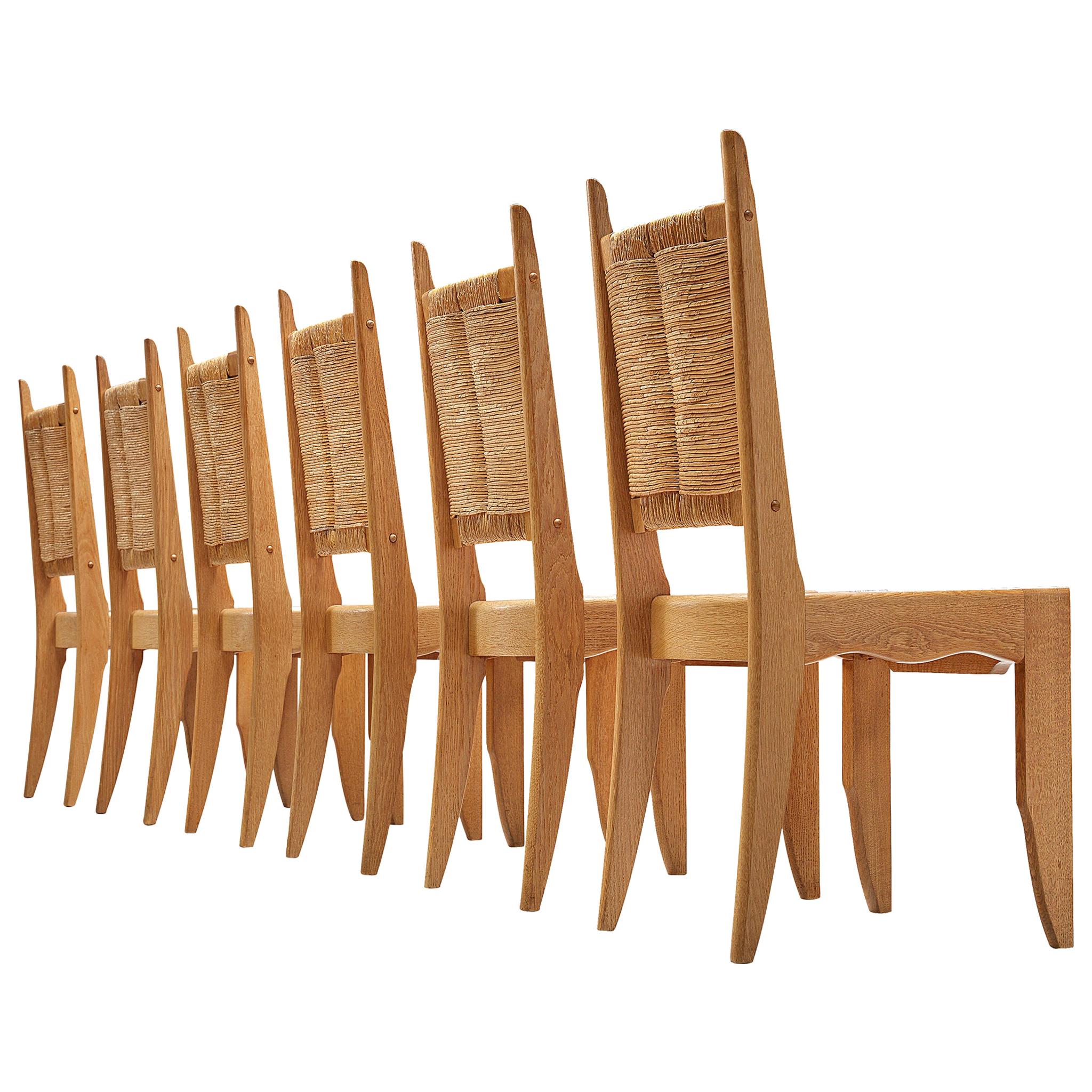 Set of 6 Dining Chairs by Guillerme et Chambron