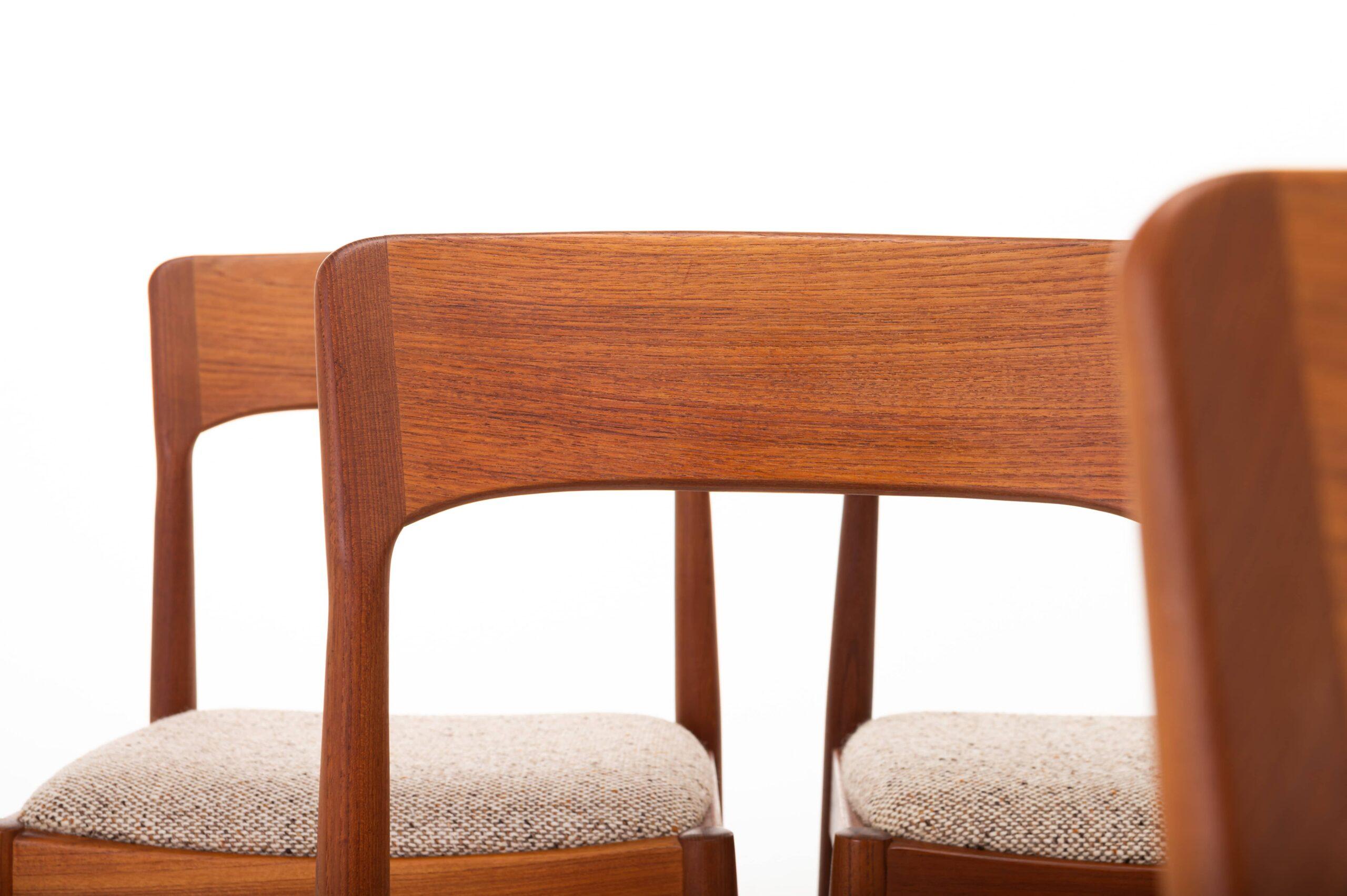 Mid-20th Century Set of 6 Dining Chairs by Henning Kjaernulf for KS Mobler, Denmark 1960s