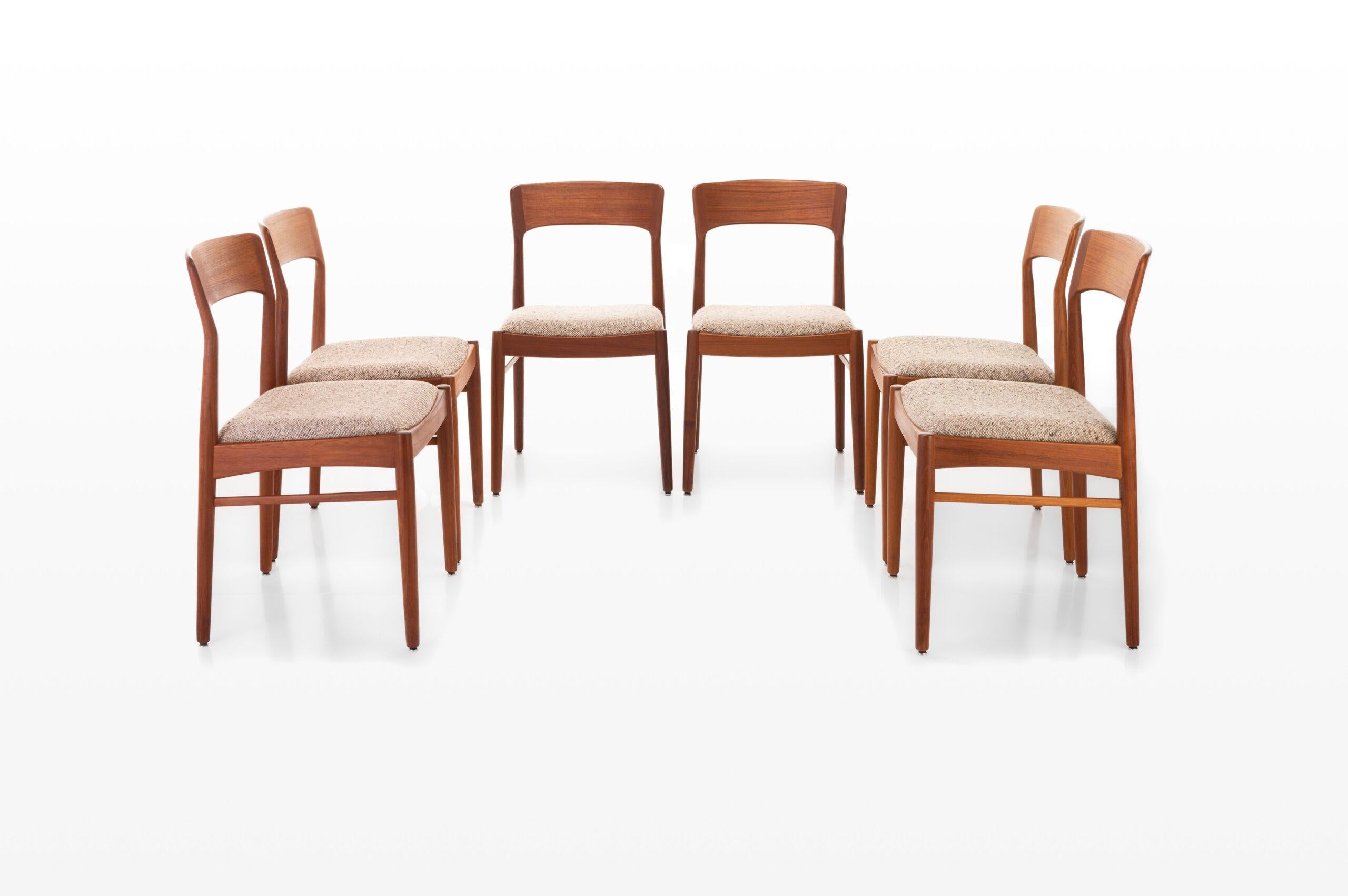 Set of 6 Dining Chairs by Henning Kjaernulf for KS Mobler, Denmark 1960s 1