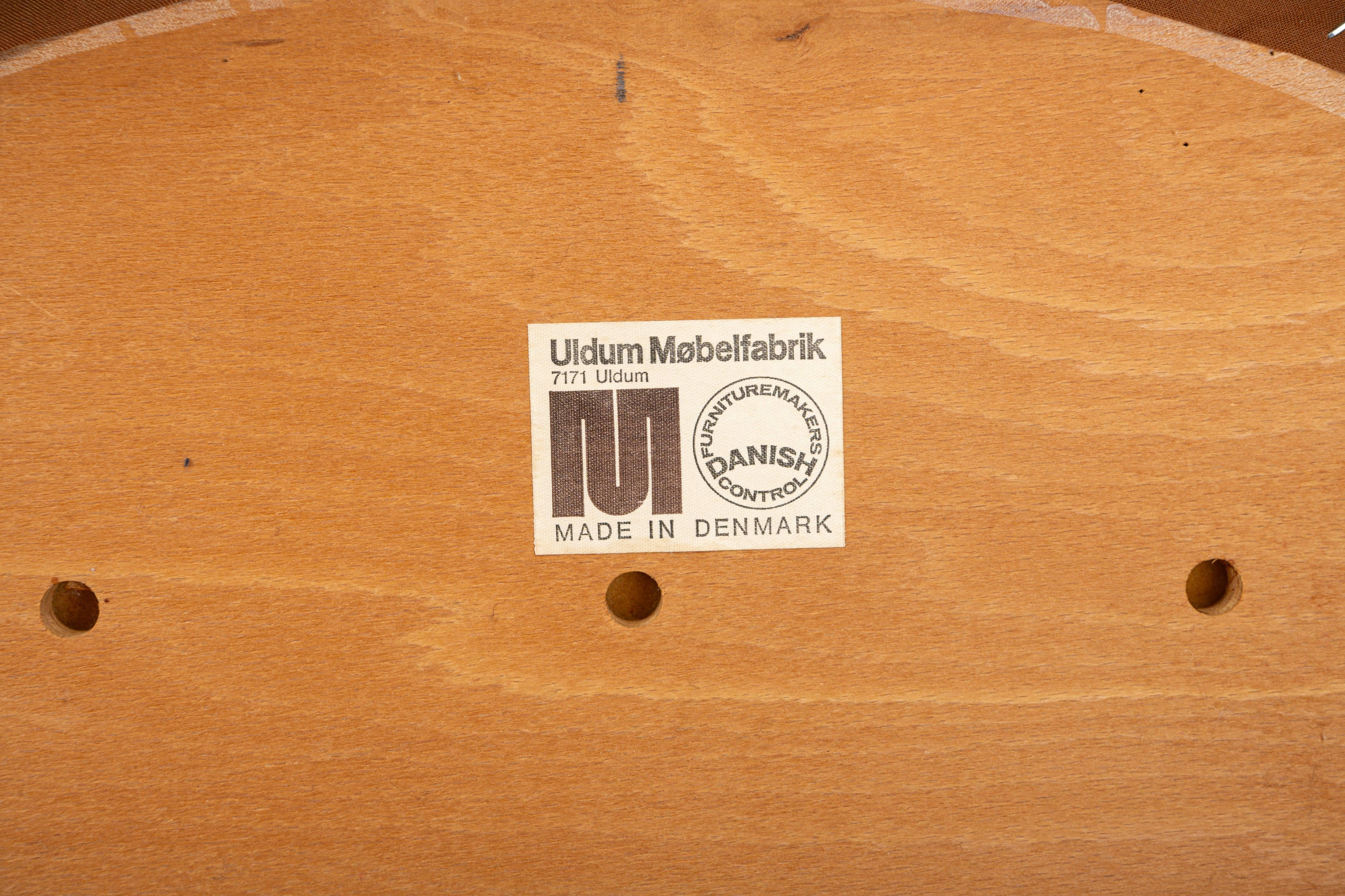 Fabric Set of 6 dining chairs by Johannes Andersen for Uldum Møbelfabrik in Denmark 196 For Sale