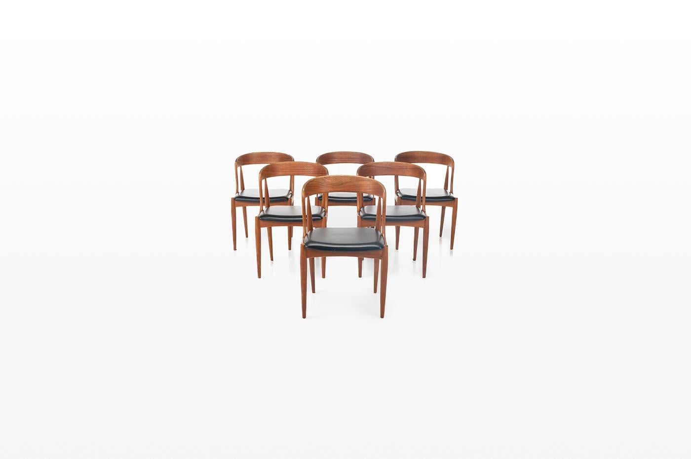Danish Set of 6 Dining Chairs by Johannes Andersen for Uldum Mobelfabrik, Denmark, 1960