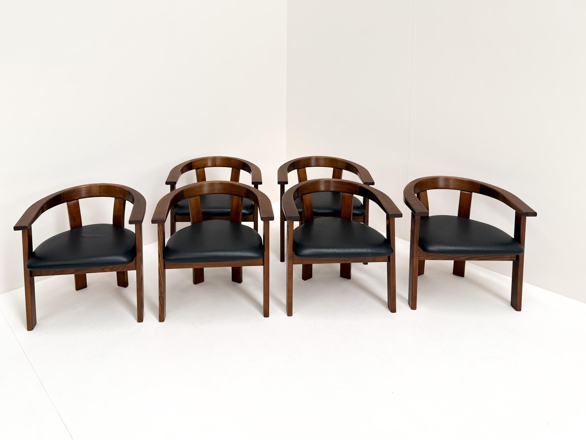 Mid-Century Modern Set of 6 Dining Chairs by Lars Gangsø, Denmark, 1970s en vente
