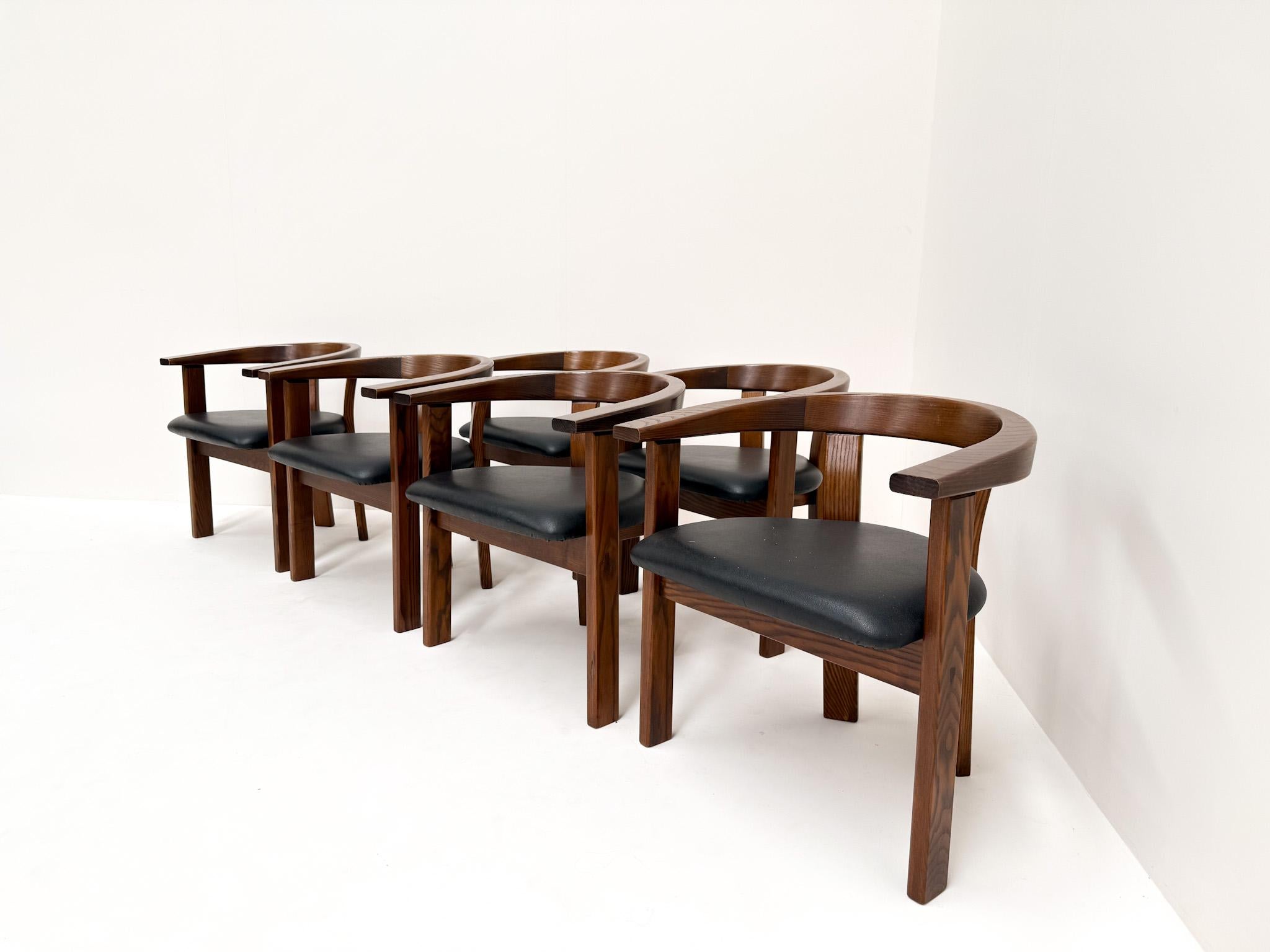 Set of 6 Dining Chairs by Lars Gangsø, Denmark, 1970s Bon état - En vente à BERKEL EN RODENRIJS, NL