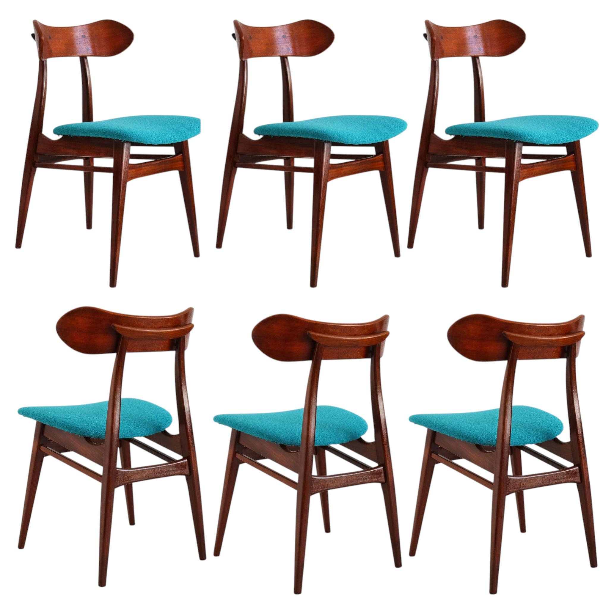6 Esszimmerstühle von Louis Van Teeffelen Modell: Kastrup 1950 Niederländisches Design im Angebot
