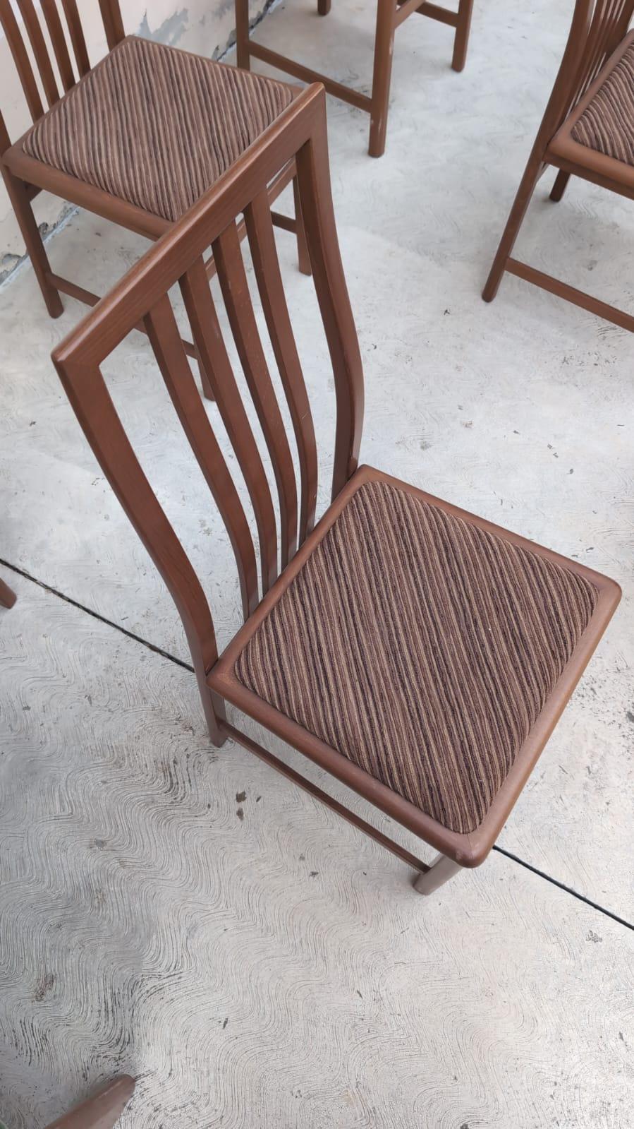 Italian Set of 6 Dining Chairs by Mario Marenco for Mobilgirgi, 70s For Sale
