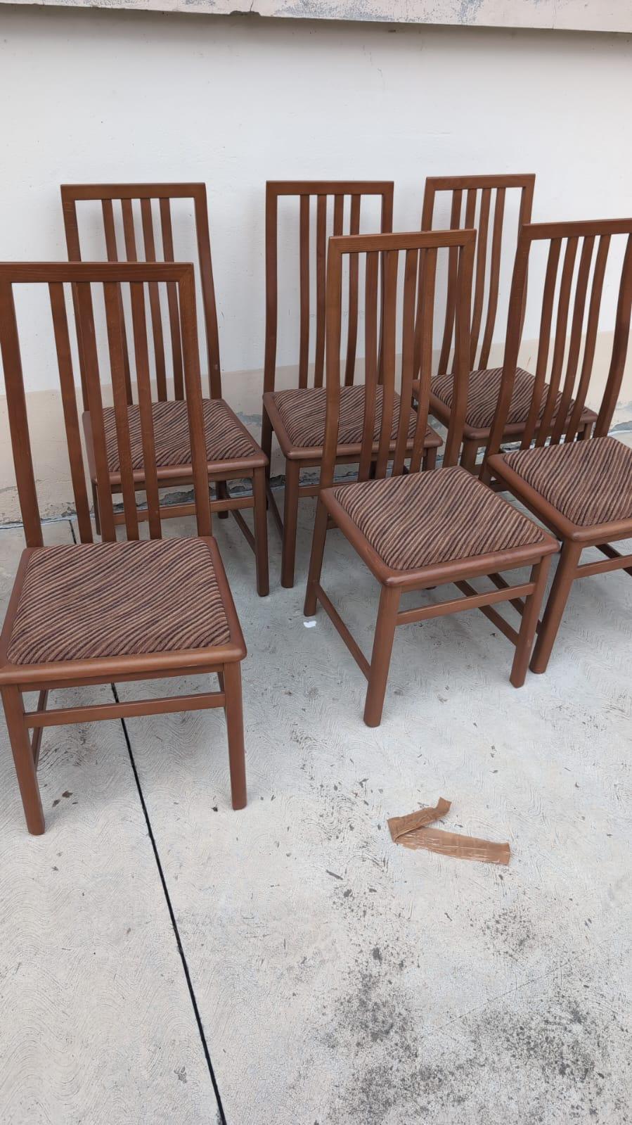 Late 20th Century Set of 6 Dining Chairs by Mario Marenco for Mobilgirgi, 70s For Sale