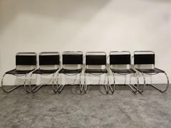 Set of 6 Dining Chairs by Mies Van Der Rohe for Knoll International, 1970s