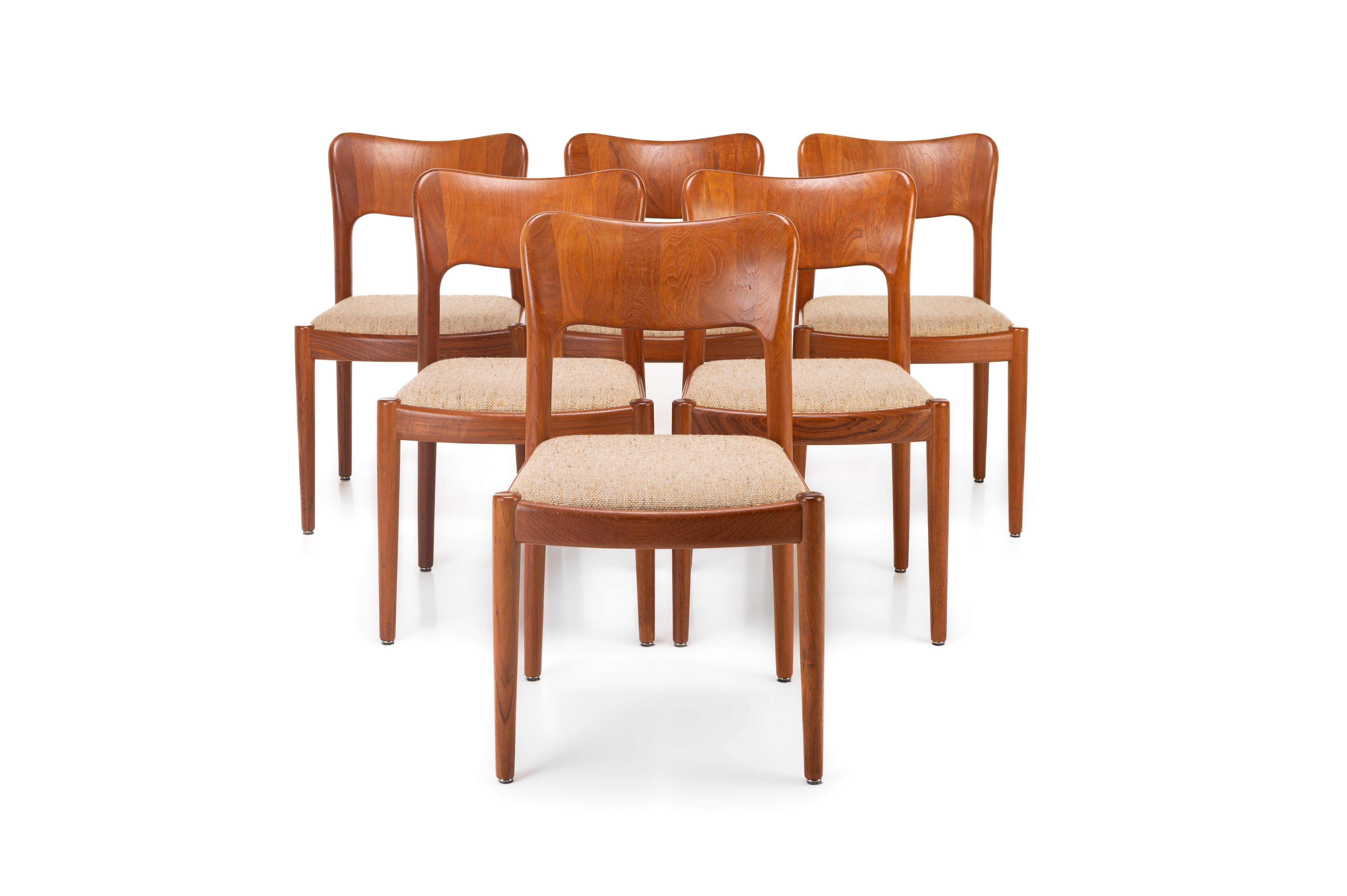 Danish Set of 6 Dining Chairs by Niels Koefoed for Koefoed Hornslet