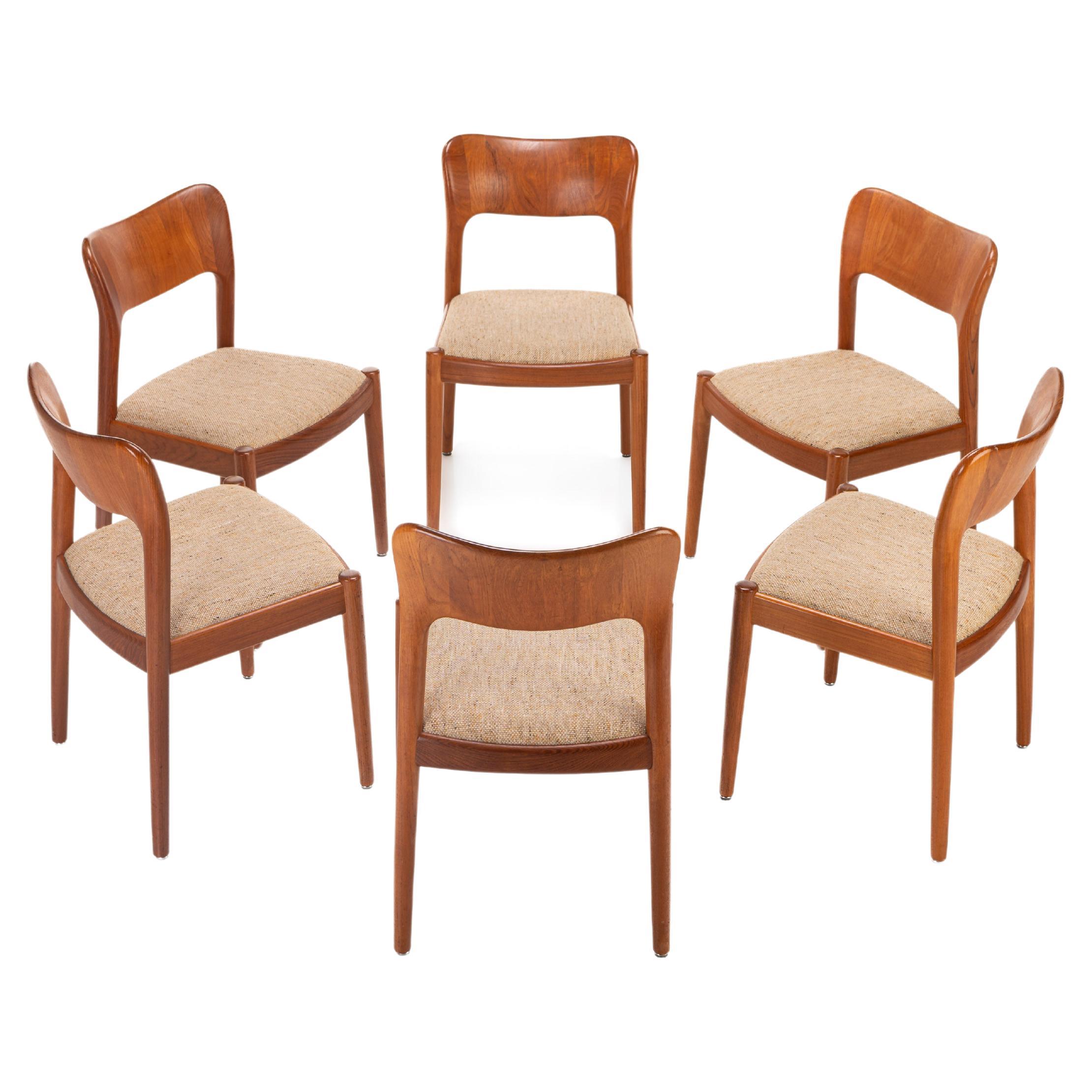 Furniture Dining Room Furniture Set of 8 Oak Lis Dining Chairs by Niels Koefoed for Koefoed