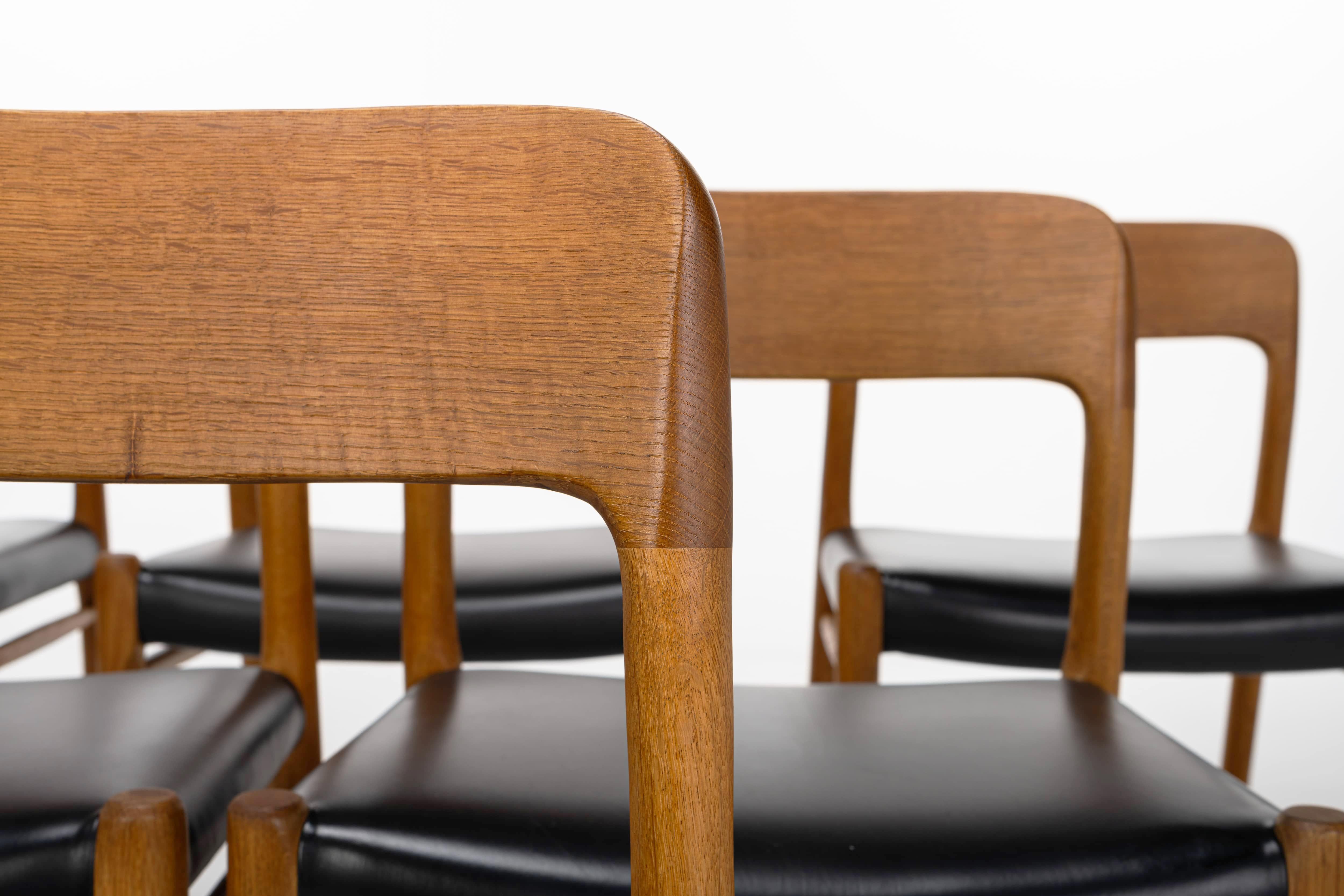 Juego de 6 sillas de comedor de Niels O. Møller, Model 75 Moderno de mediados de siglo en venta