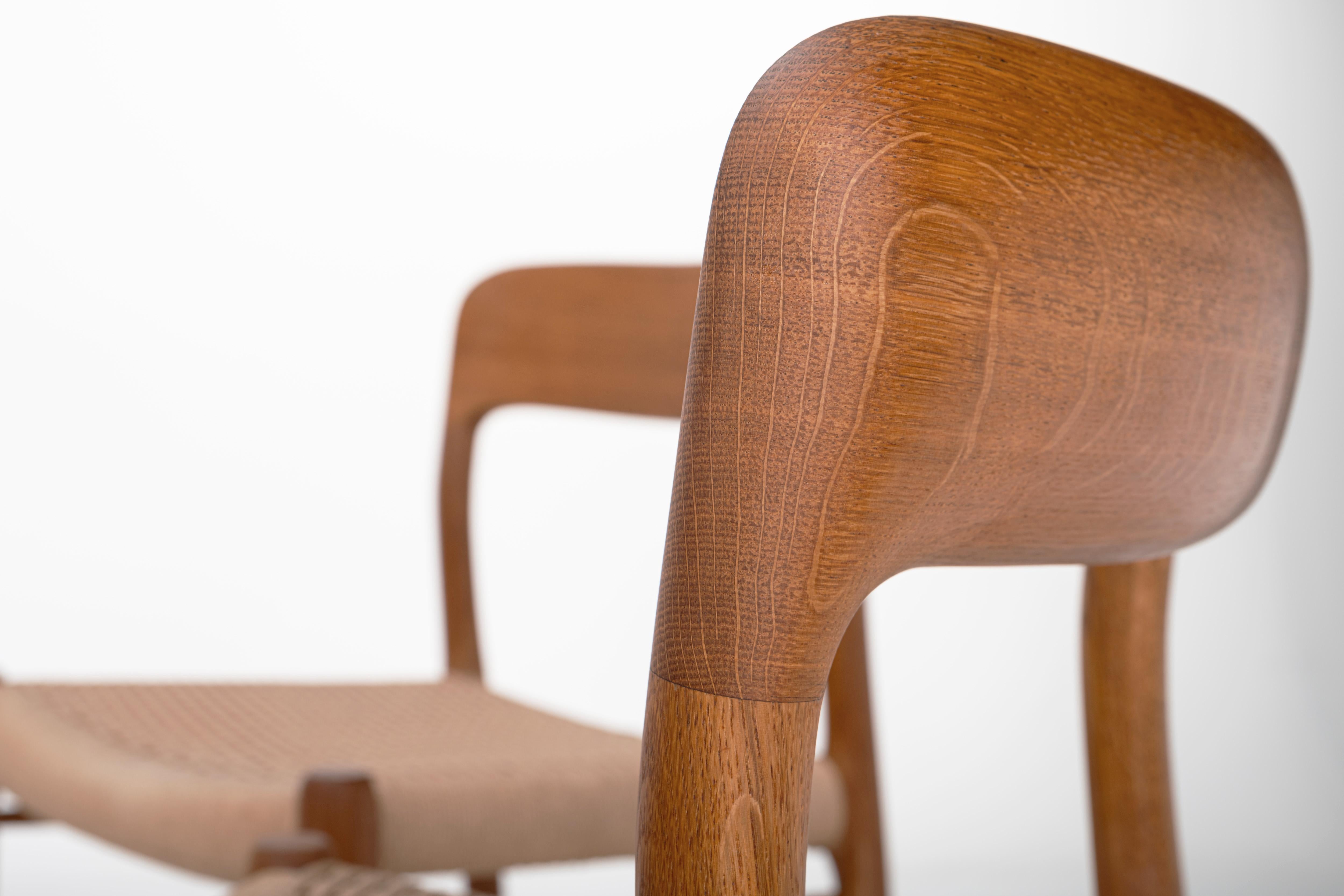 Danish Set of 6 dining chairs by Niels O. Møller, Model 75