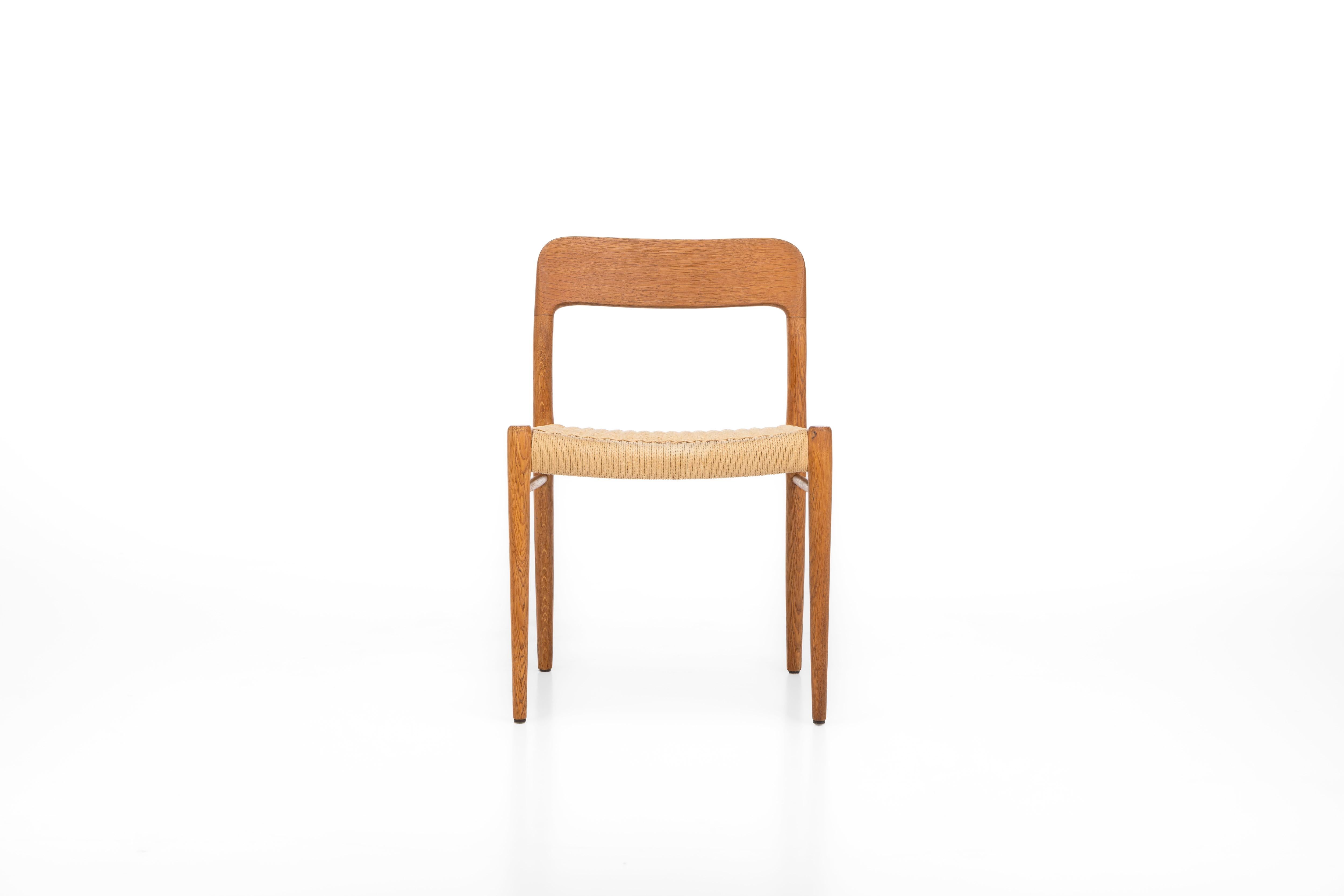 Set of 6 dining chairs by Niels O. Møller, Model 75 In Good Condition In Ranst, VAN